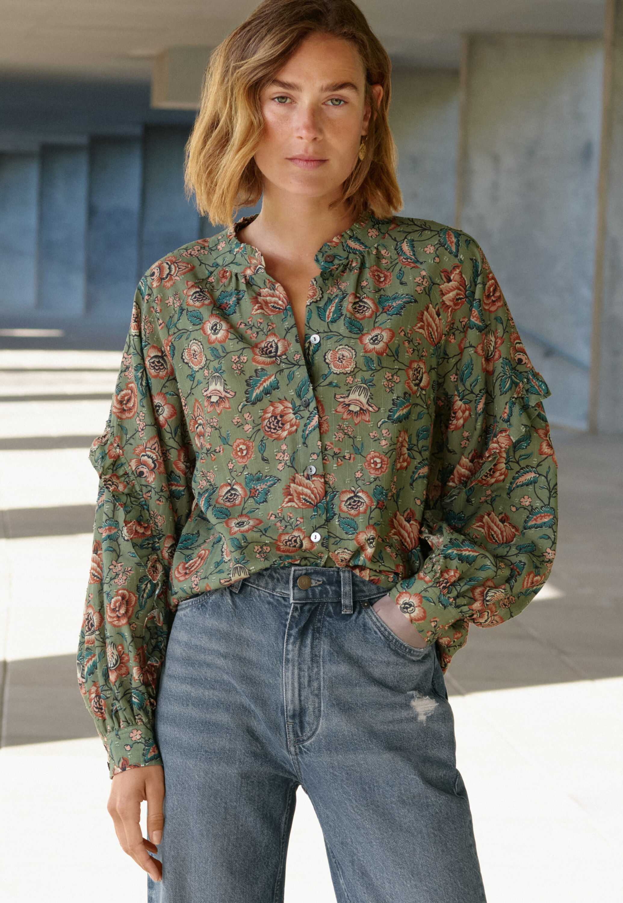 Fil Coup&eacute;-Bluse mit Print