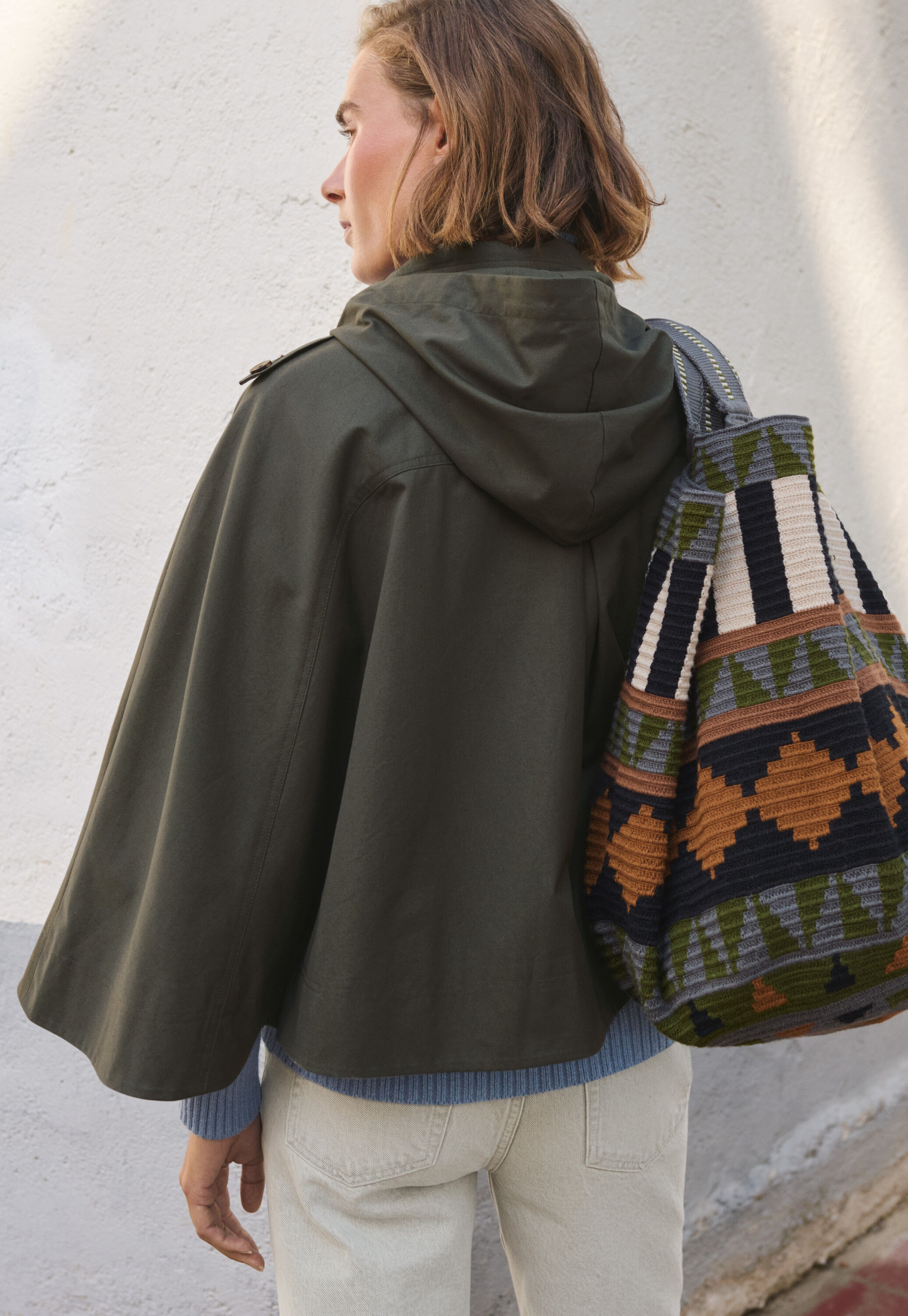 Cape, Dunkles Khaki, large