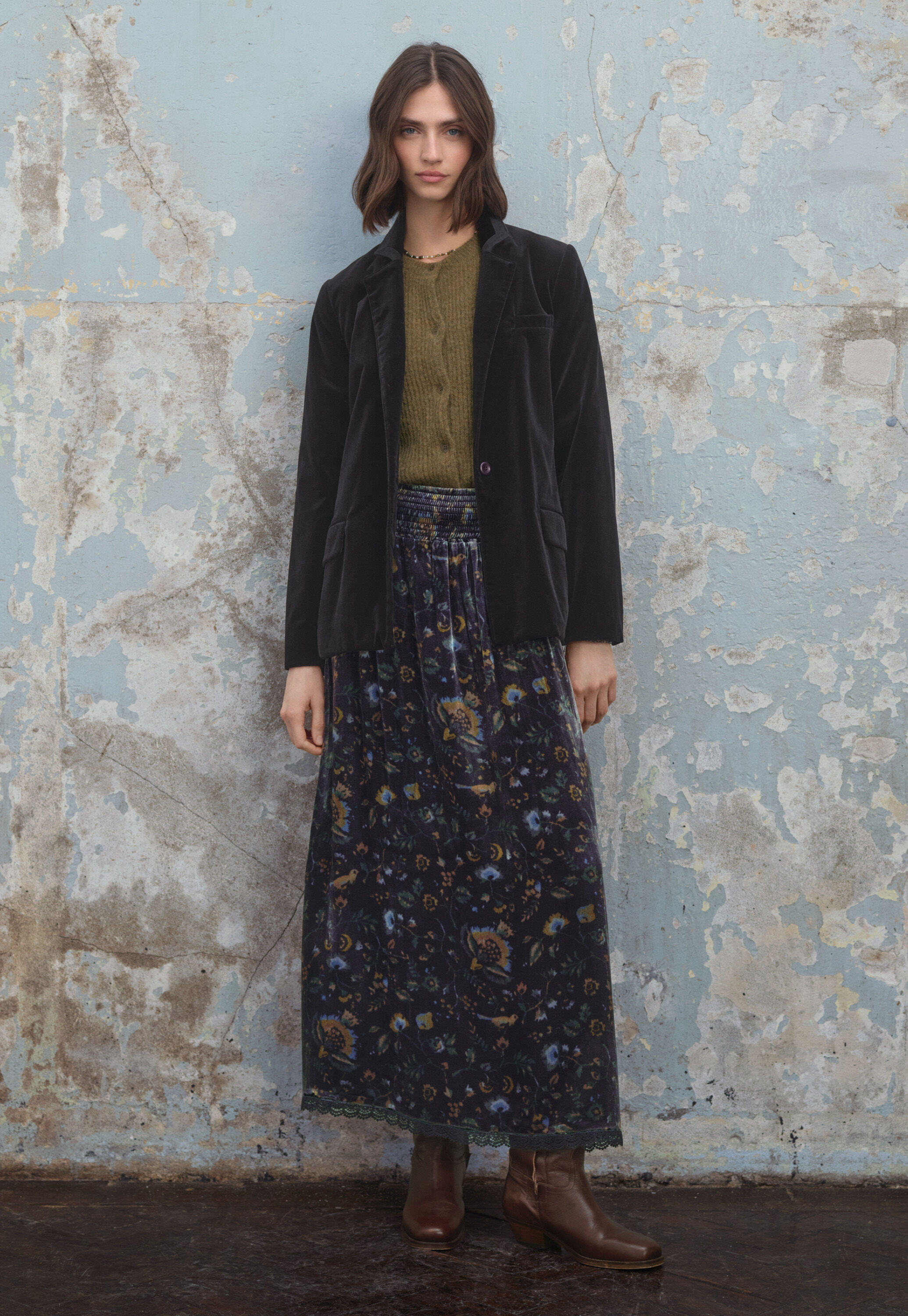 Samtrock mit Print