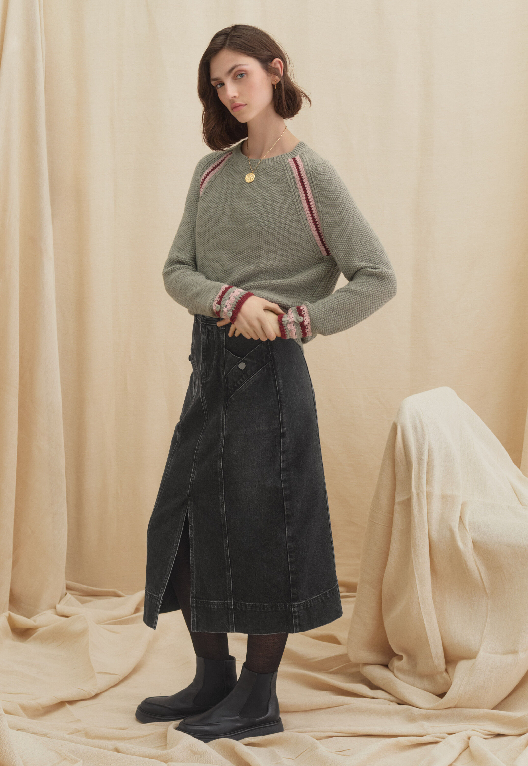Pullover mit H&auml;keldetails