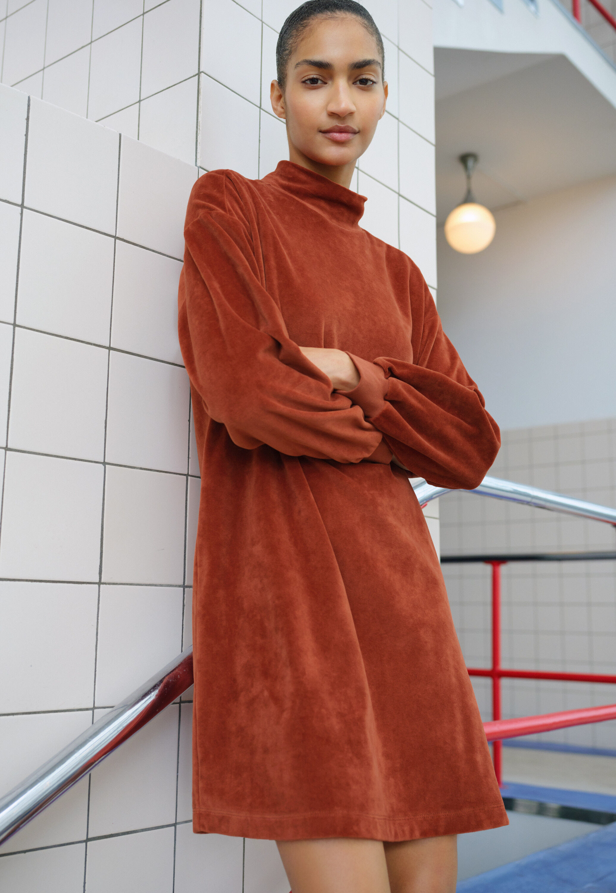 Sweatshirtkleid aus Jersey, Chili, large
