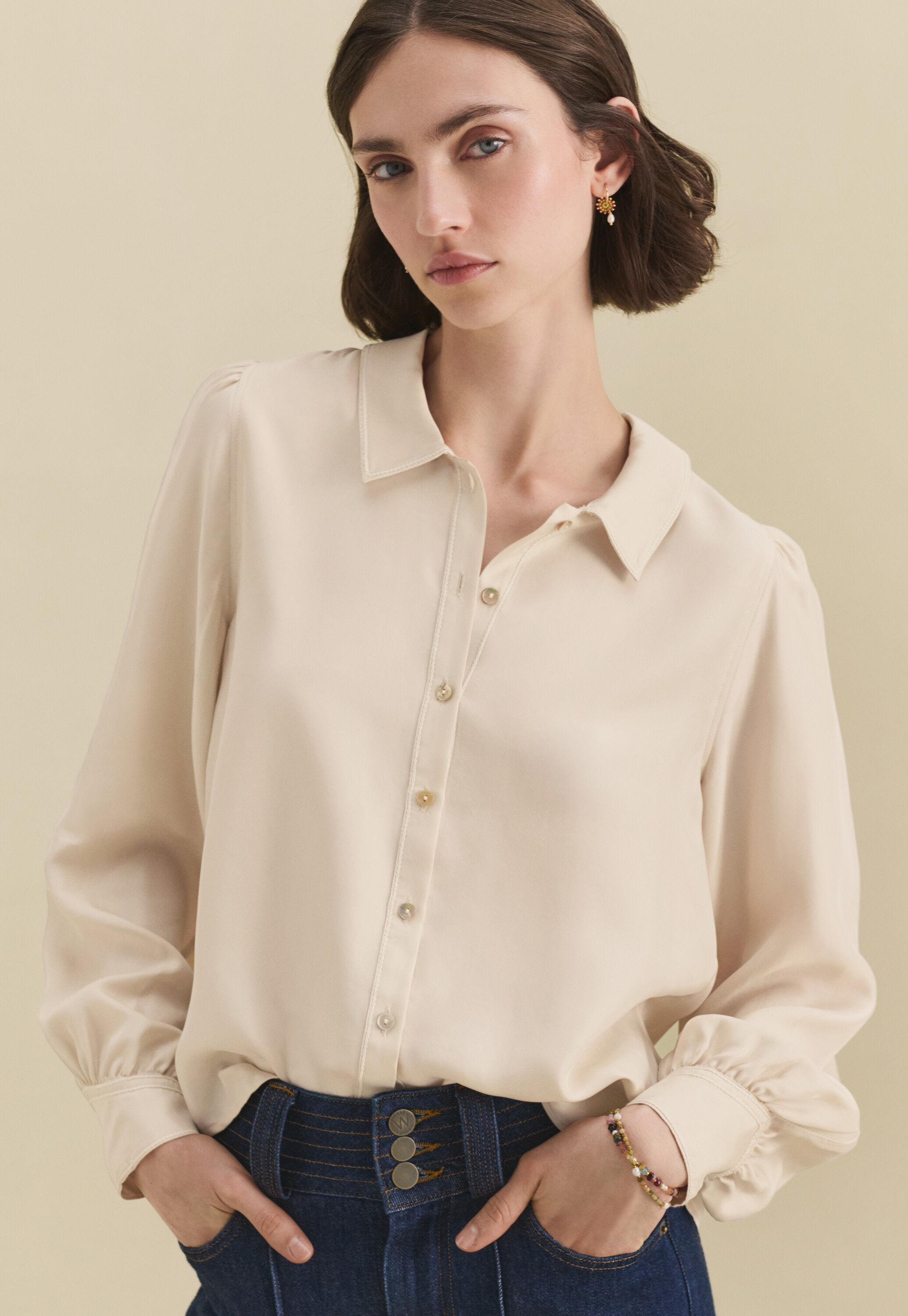 Bluse mit Biesen