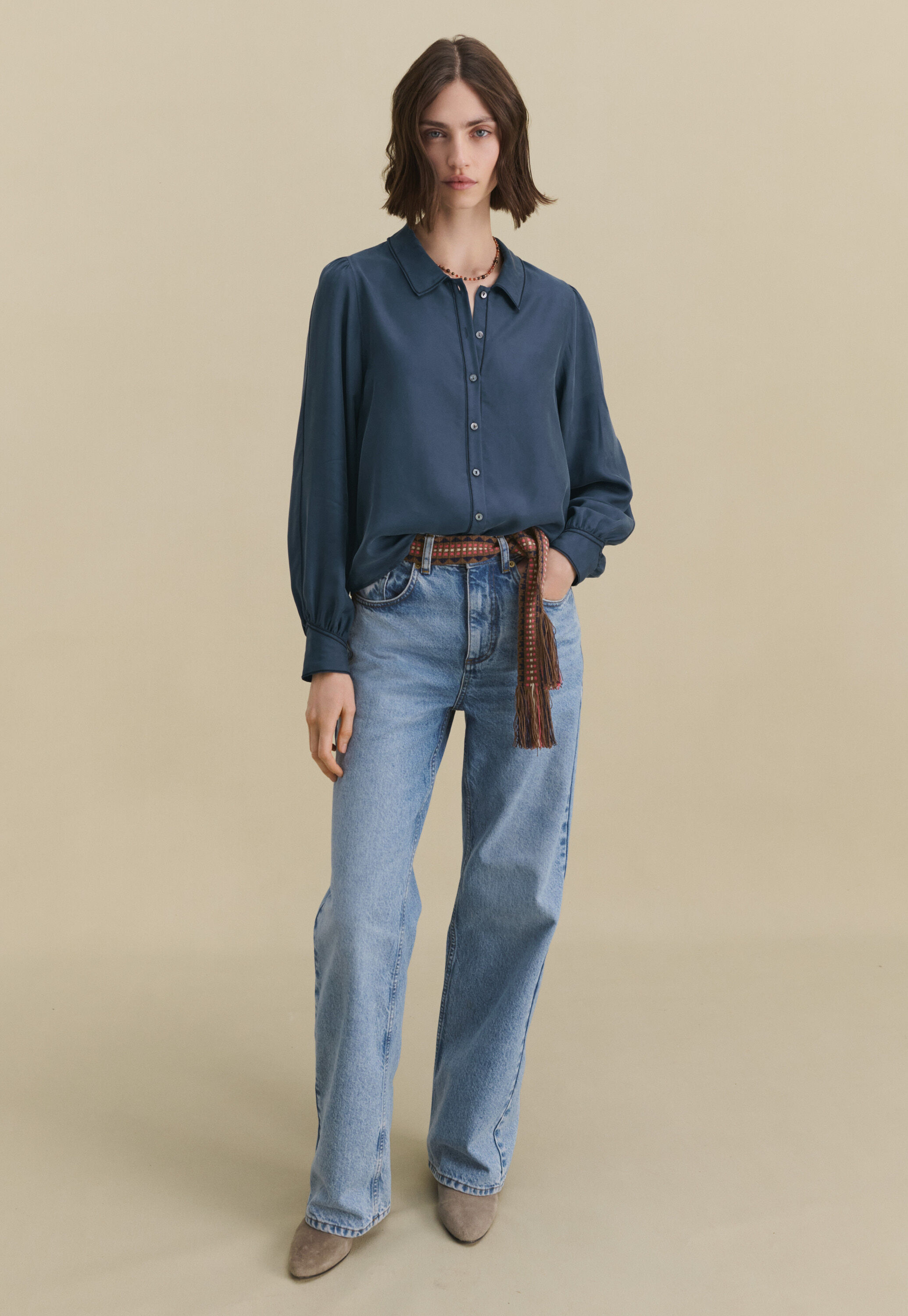 Bluse mit Biesen