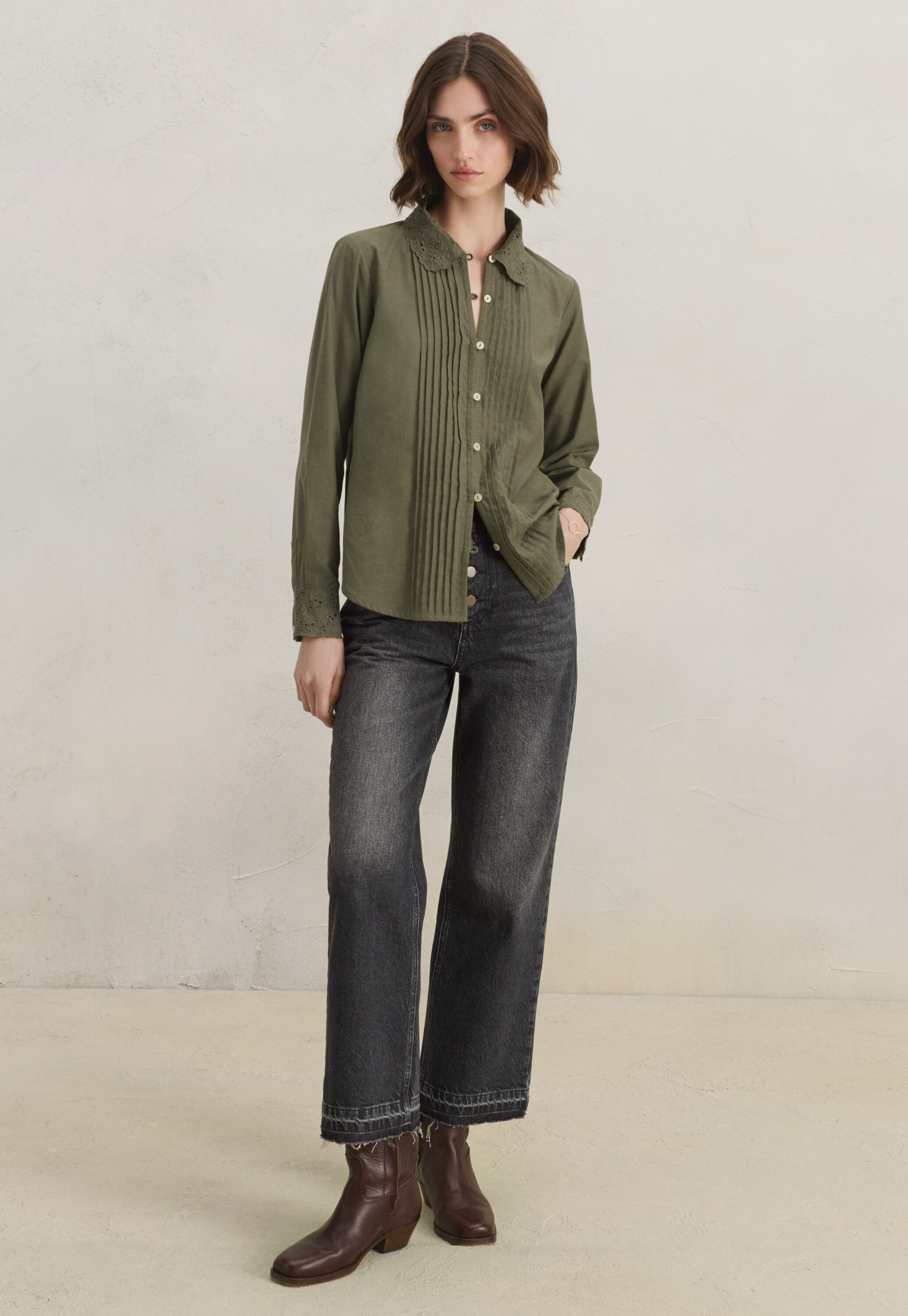 Bluse mit Biesen
