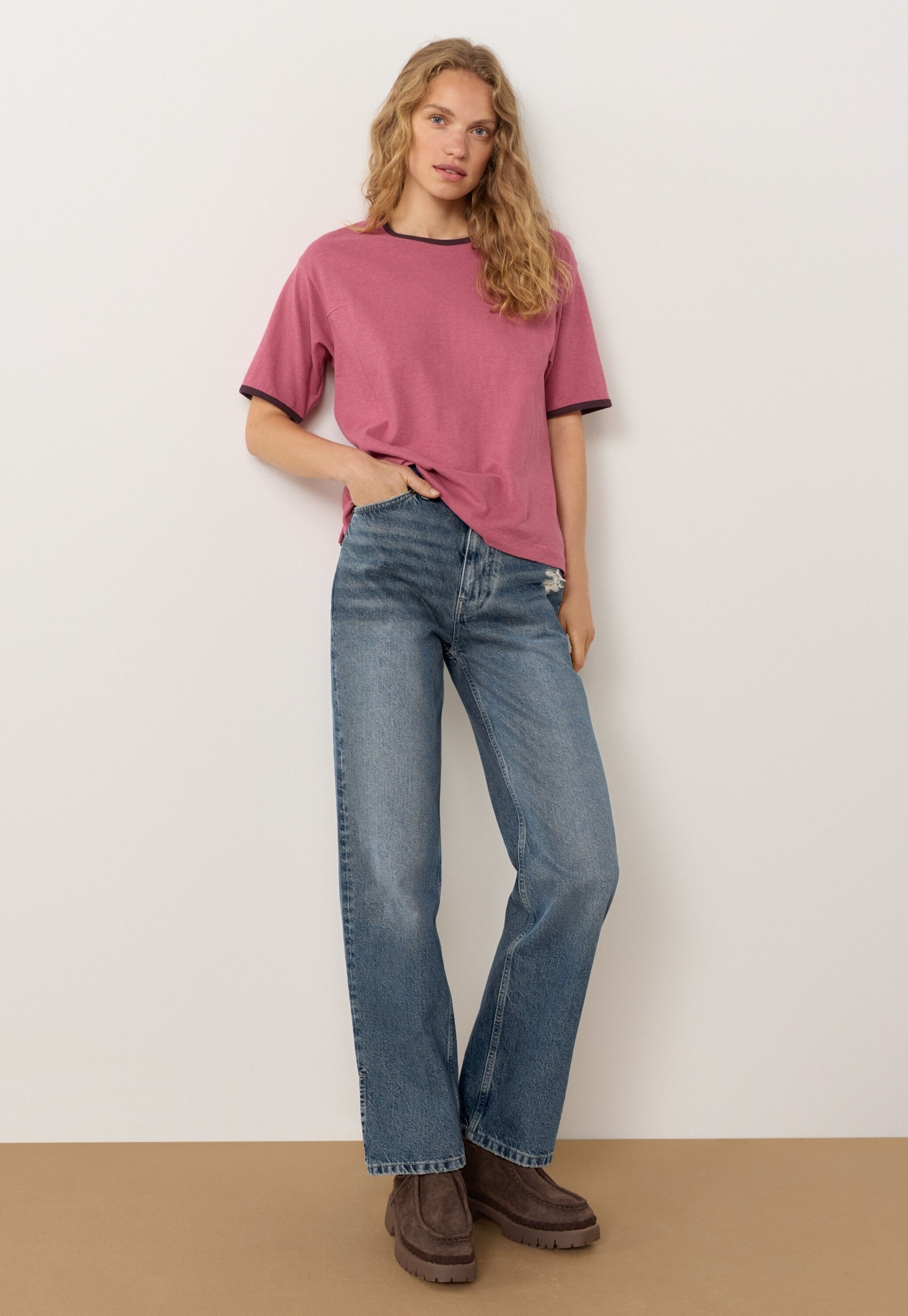 Jersey-T-Shirt, Rauchiges Ros&eacute;, large