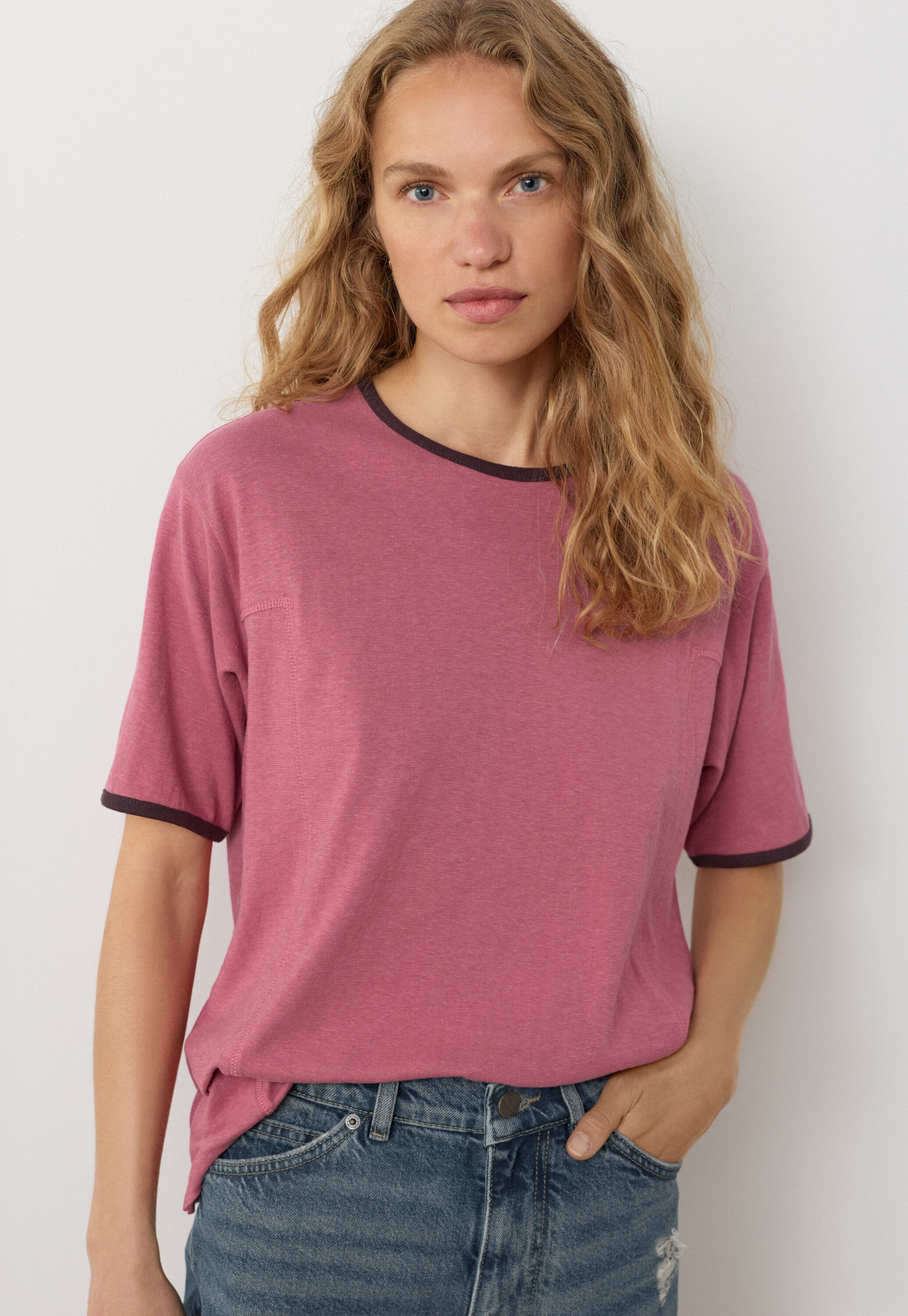 Jersey-T-Shirt, Rauchiges Ros&eacute;, large