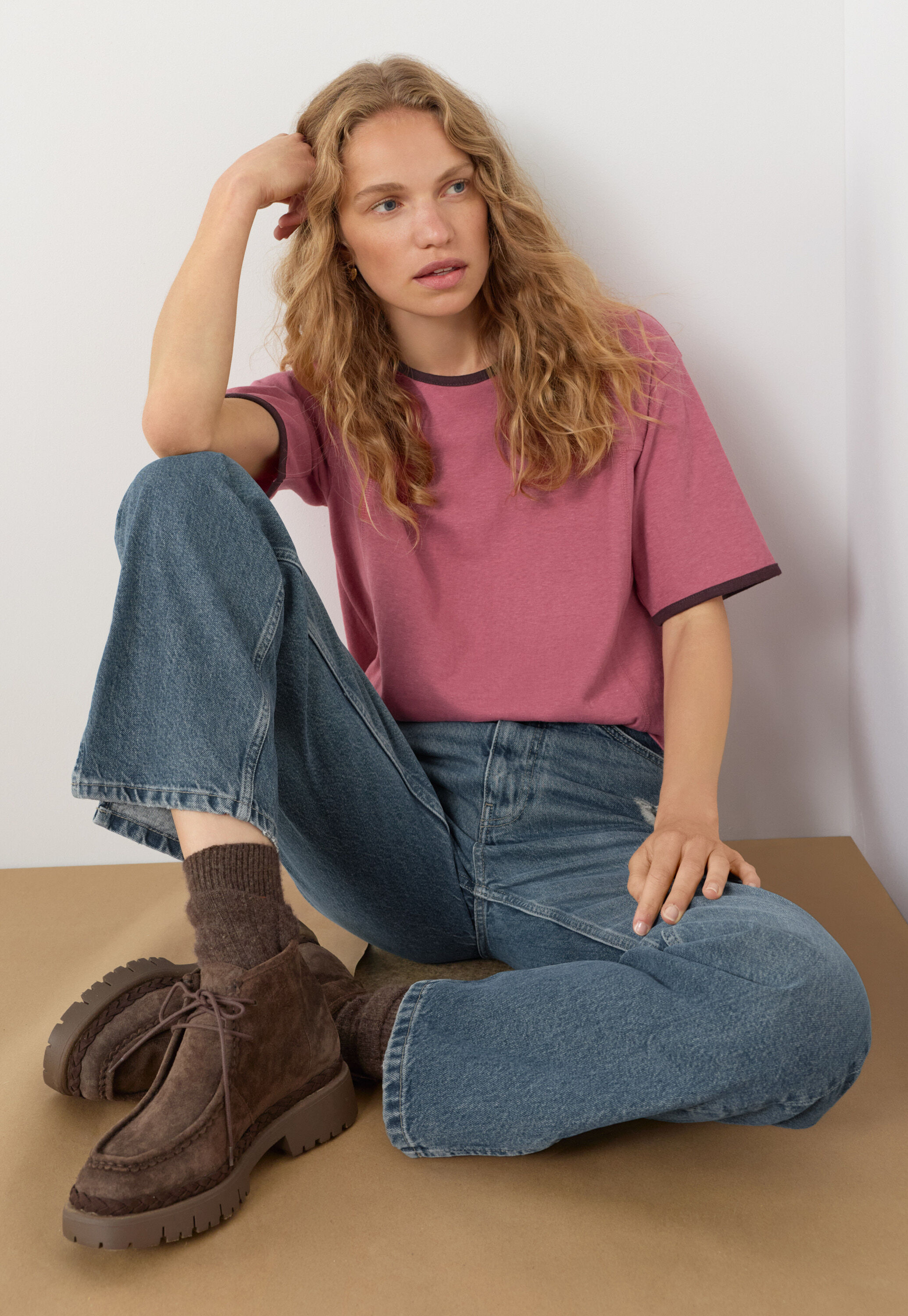 Jersey-T-Shirt, Rauchiges Ros&eacute;, large