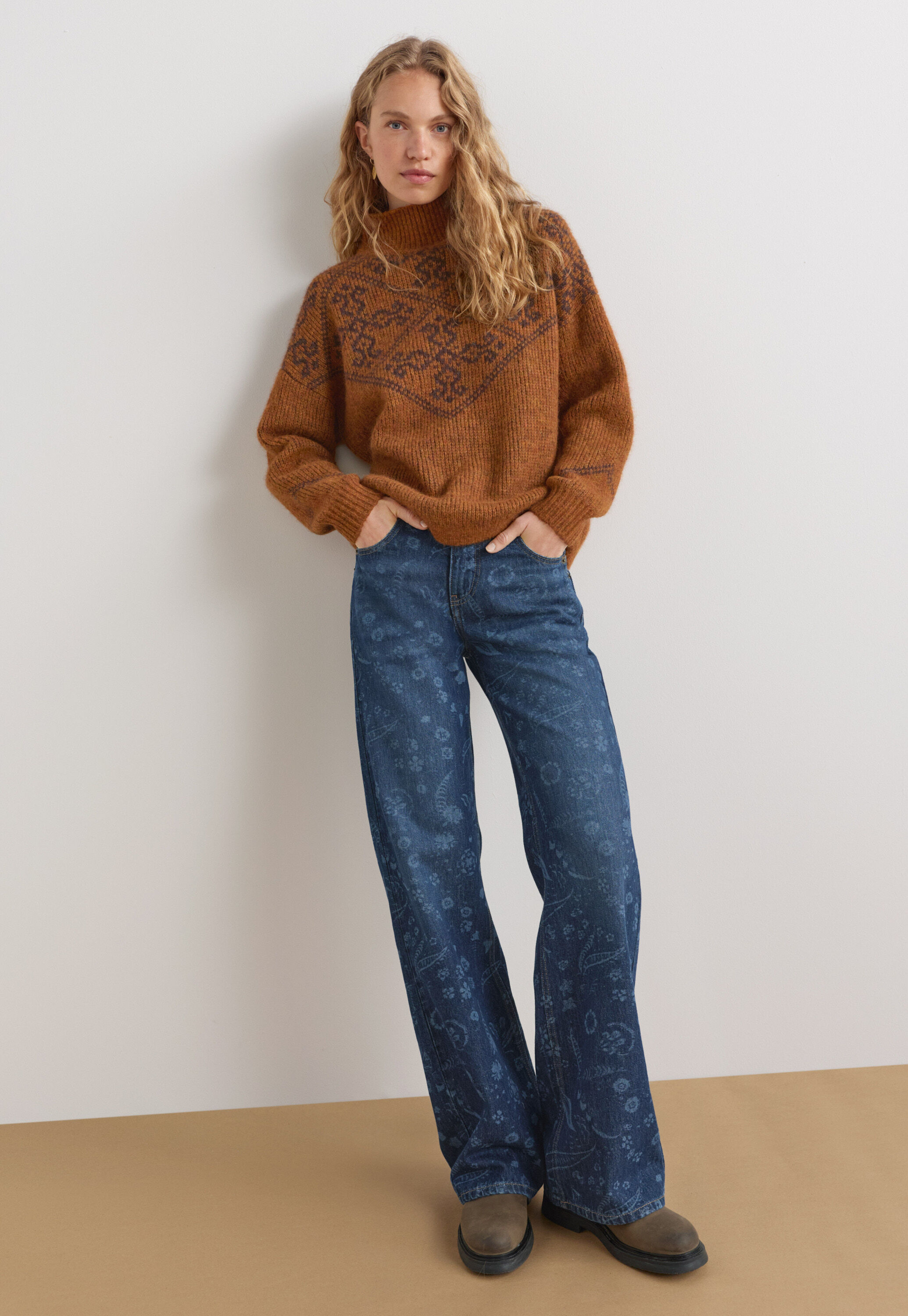 Jeans mit Laser-Effekt, Dunkler Ozean, large