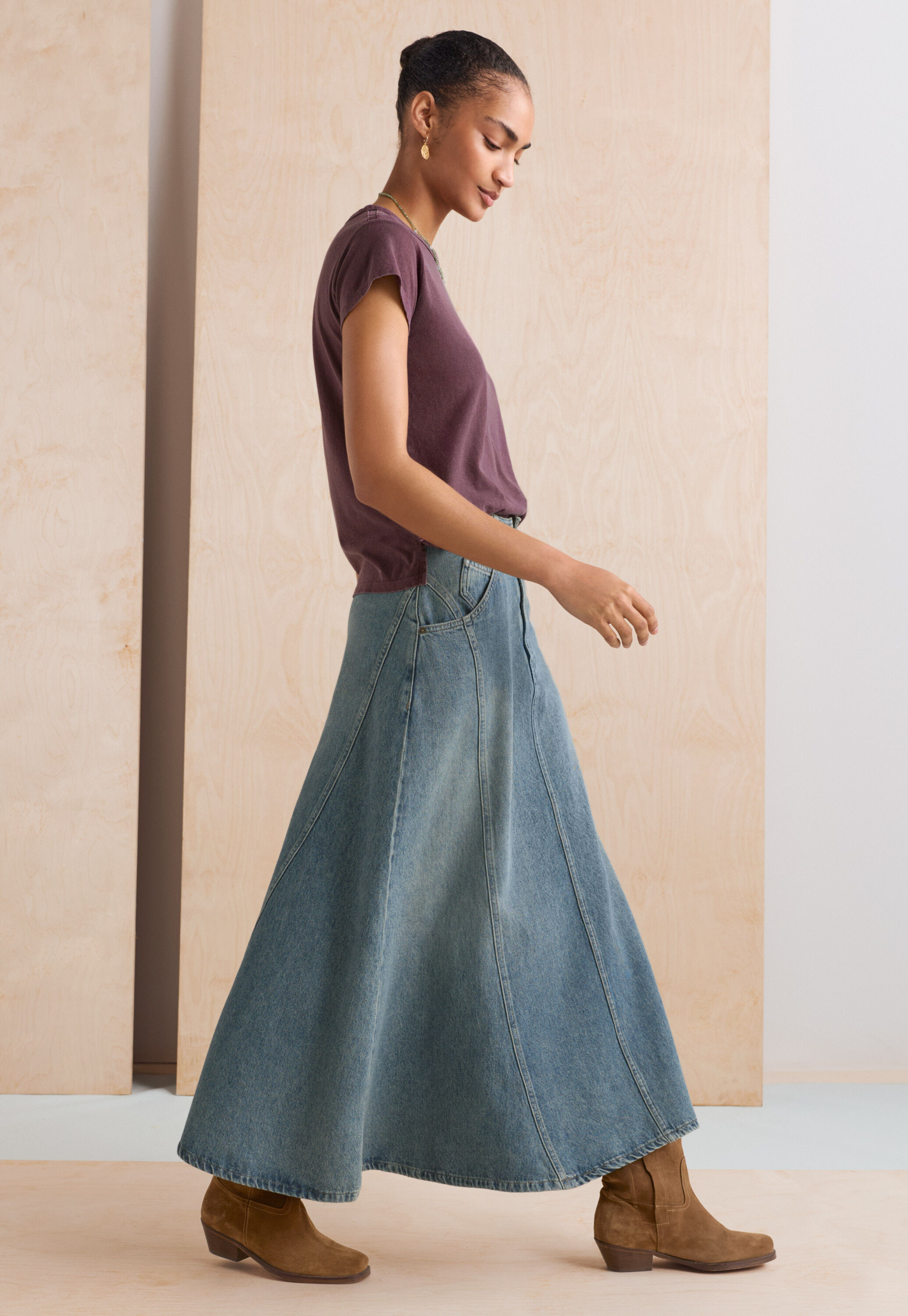 Jersey-T-Shirt, Aubergine, large