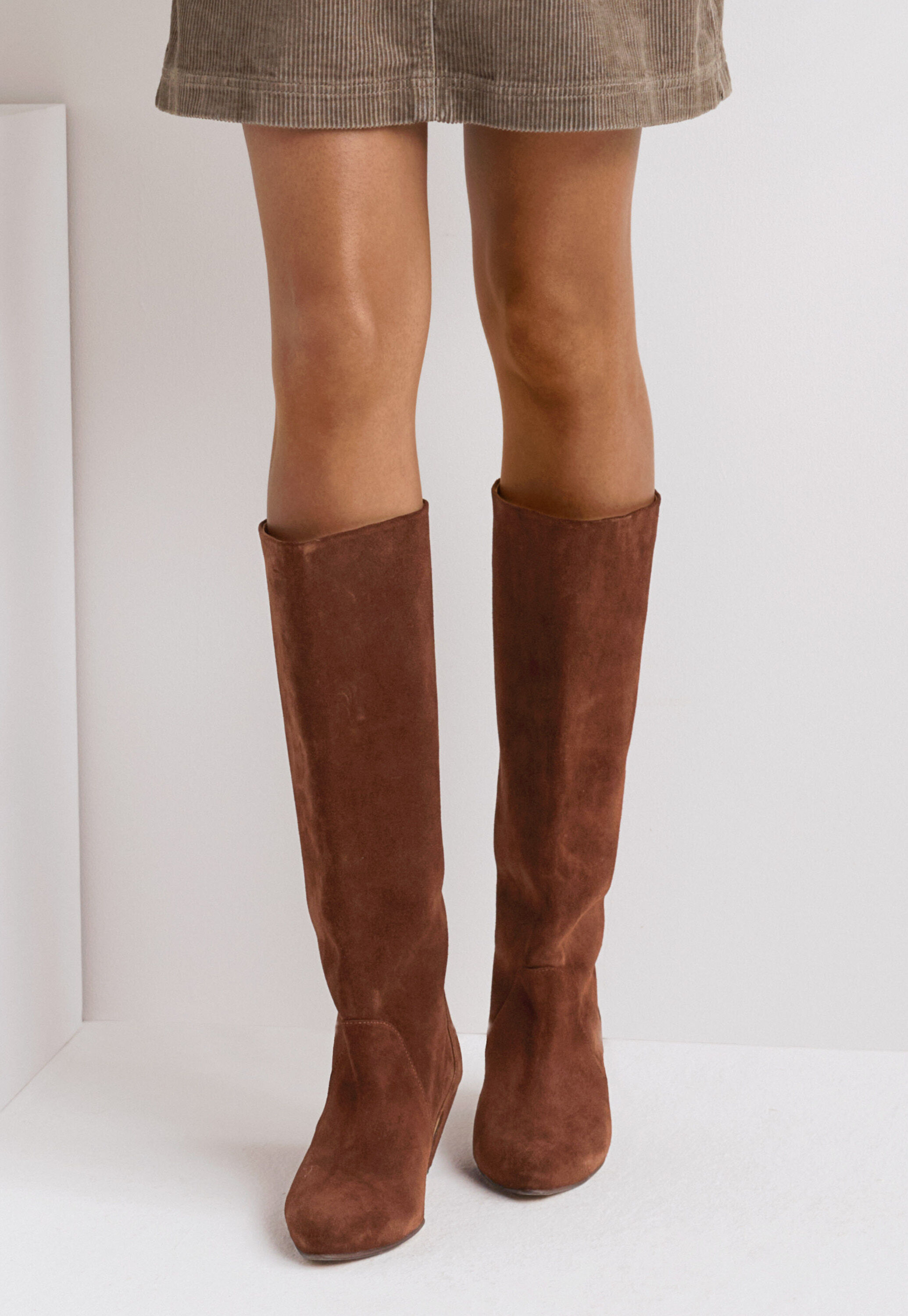 Stiefel mit Absatz, Schokolade, large