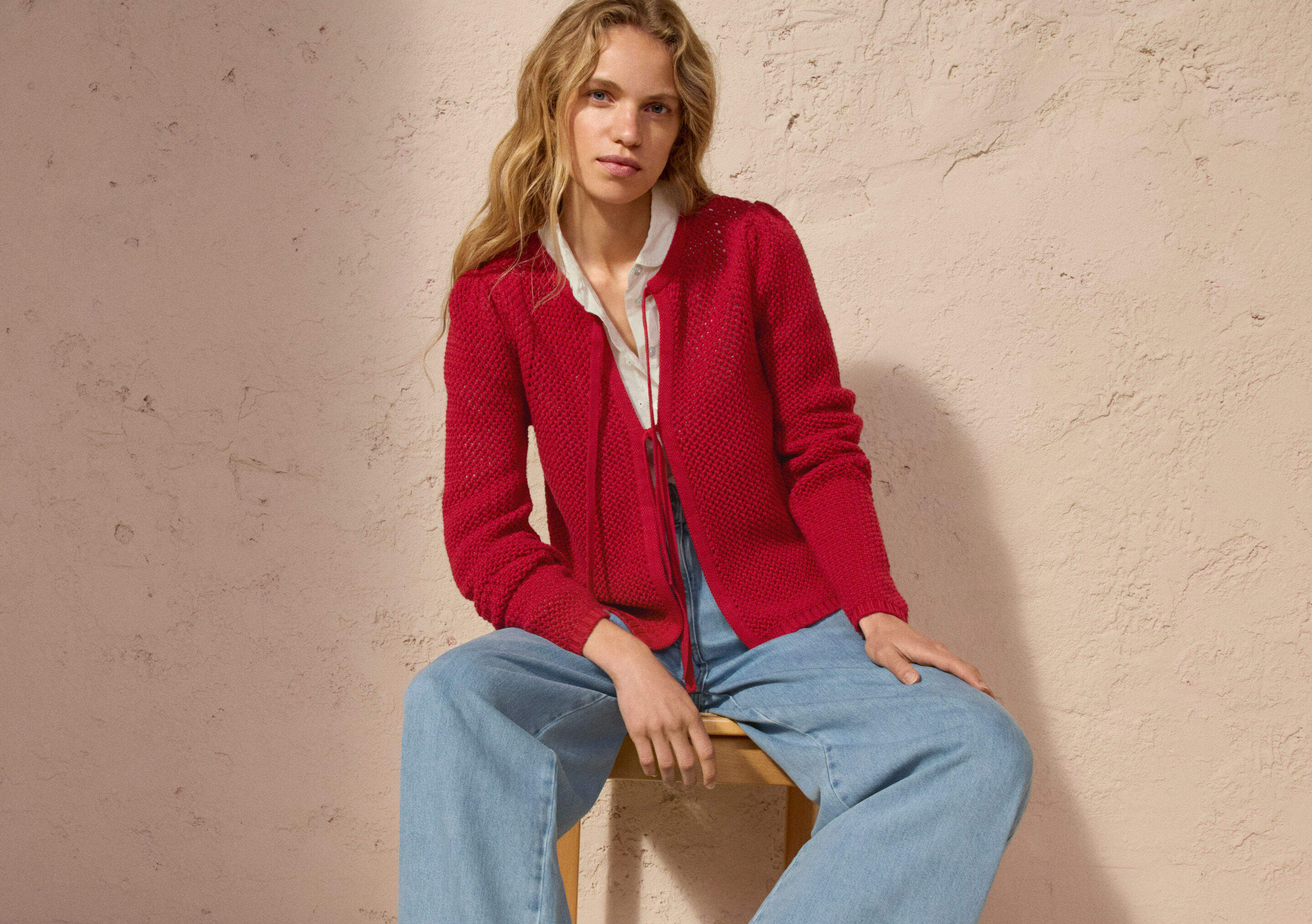 Cardigan mit Bindeband