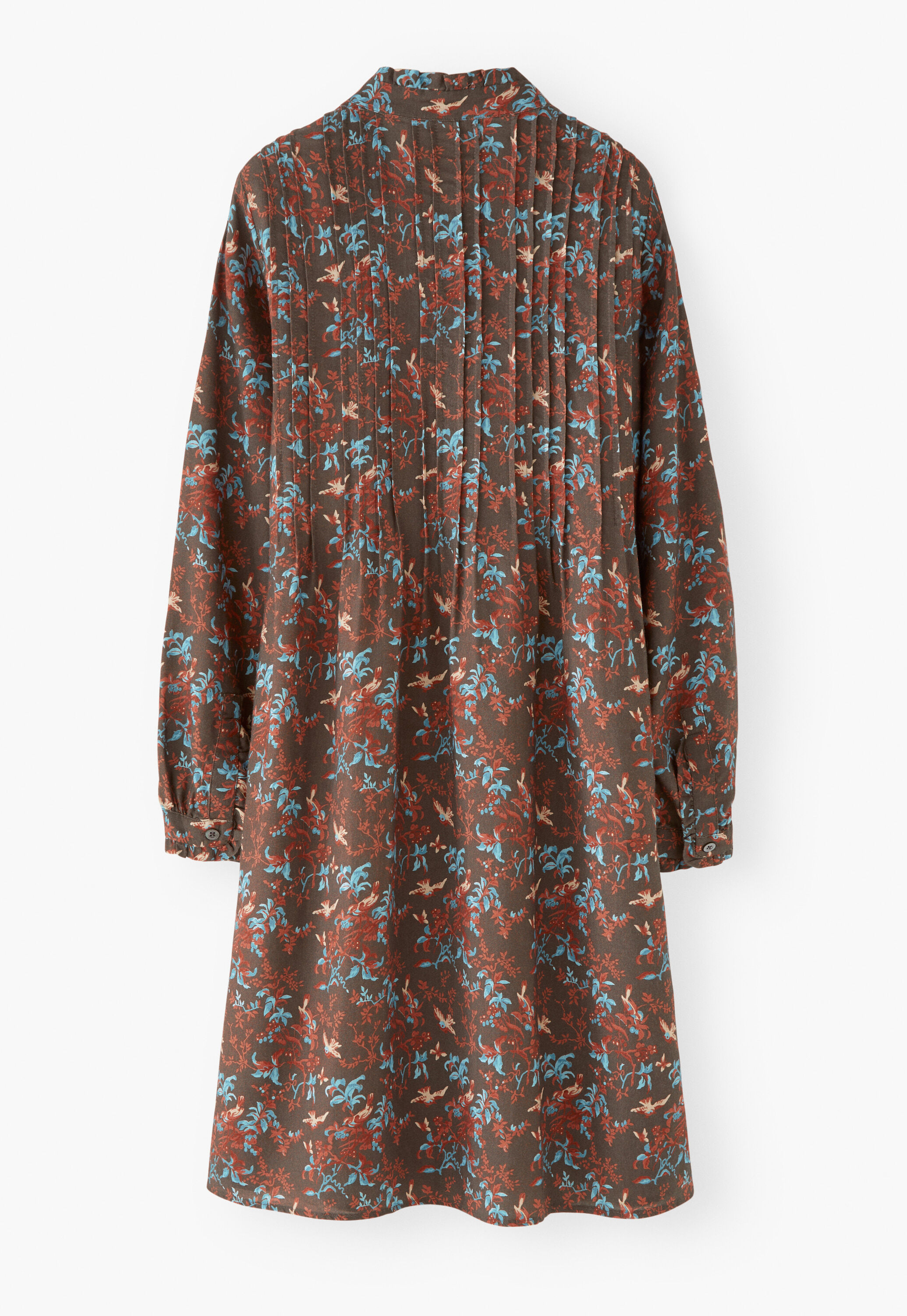 Bedrucktes Hemdblusenkleid, Himbeere/Espresso, large