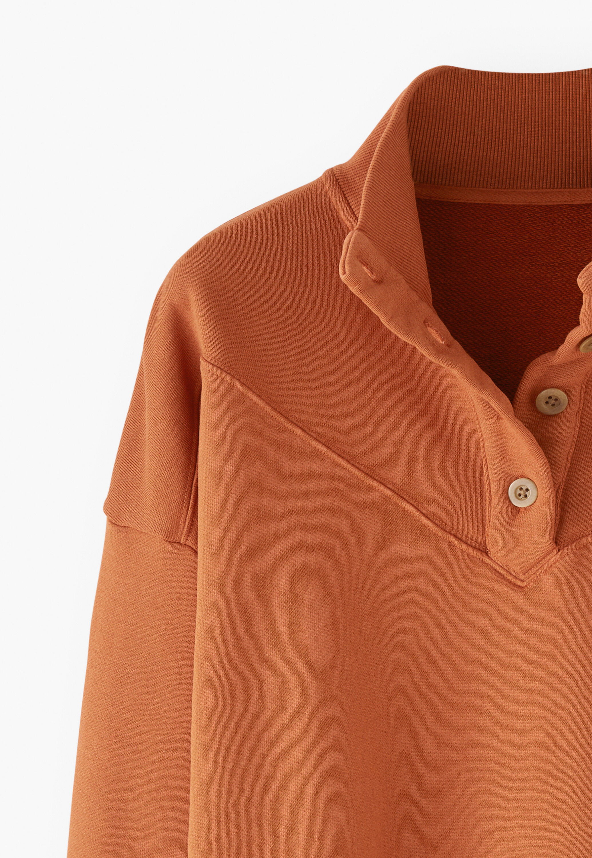 Sweatshirt mit Streifen, Gebranntes Orange, large