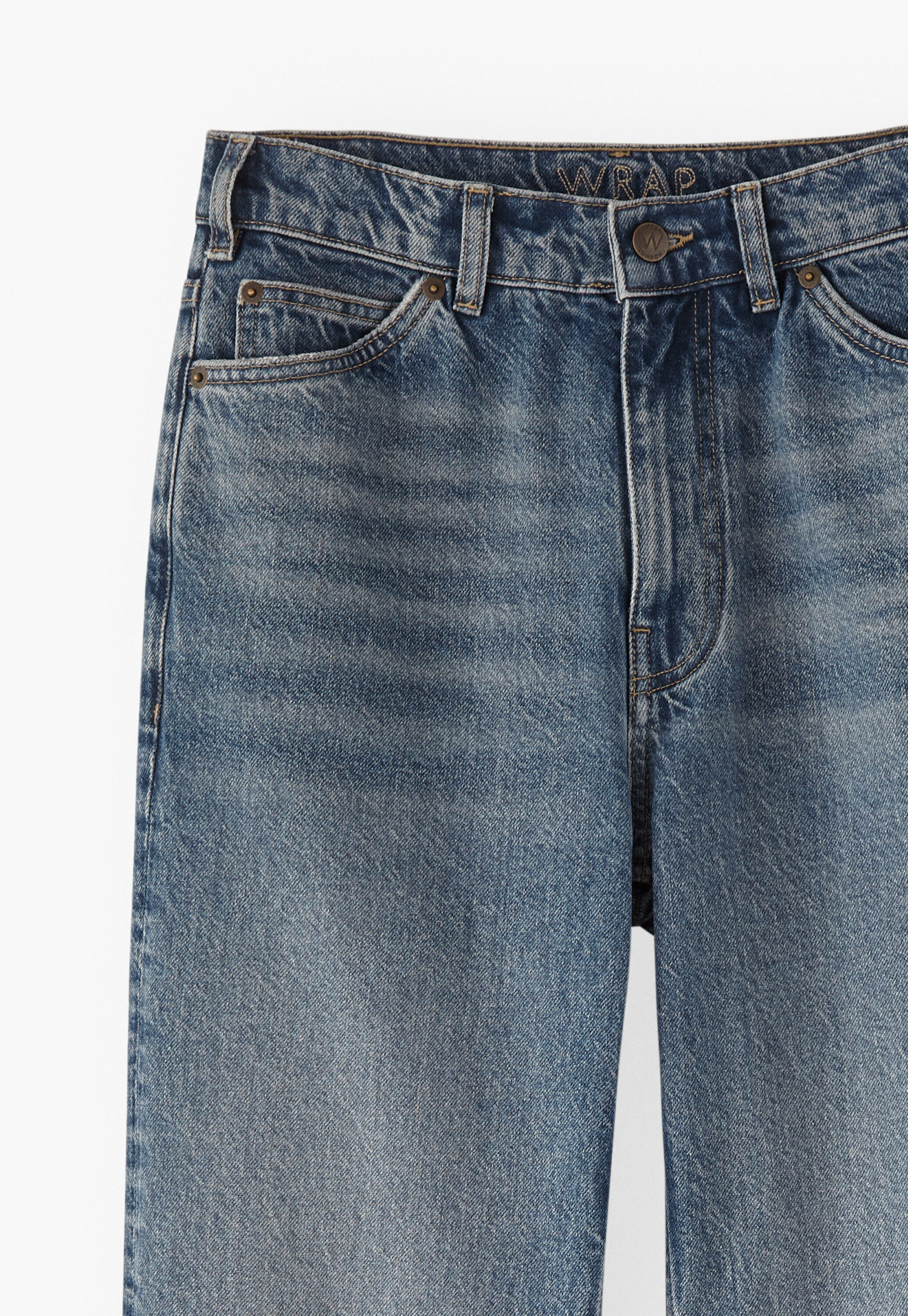Jeans mit geschlitztem Saum, Marineblau, large