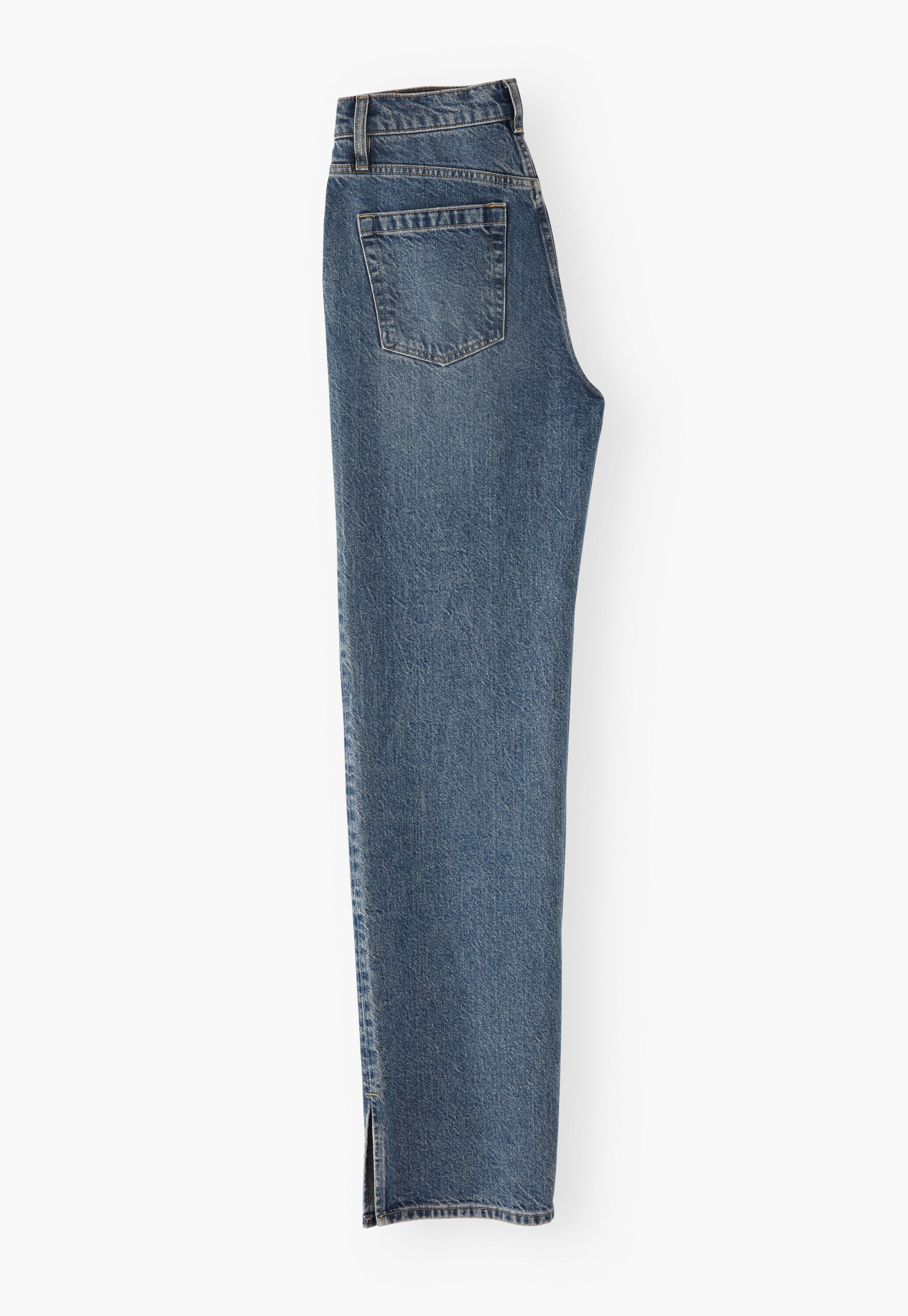 Jeans mit geschlitztem Saum, Marineblau, large