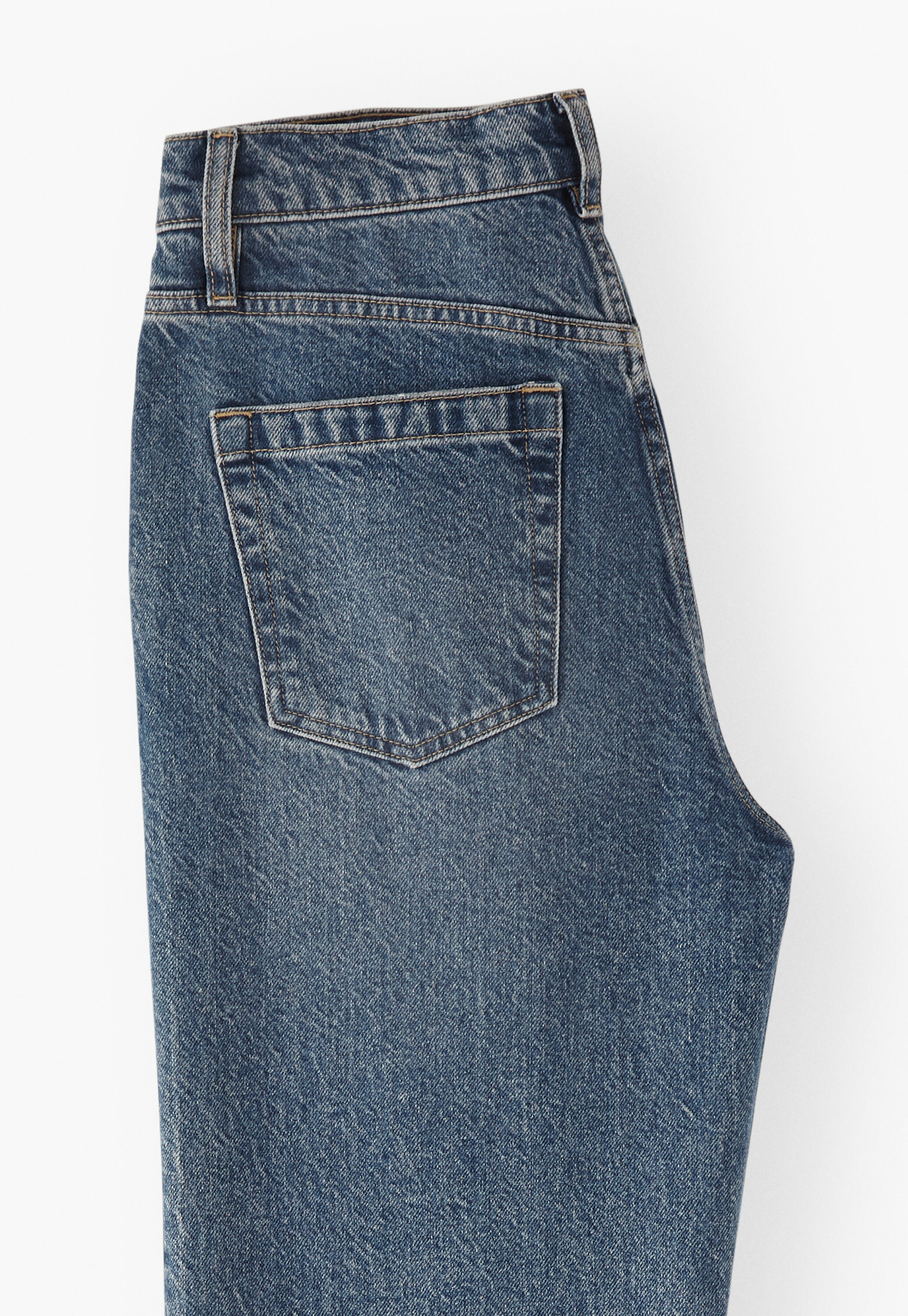 Jeans mit geschlitztem Saum, Marineblau, large