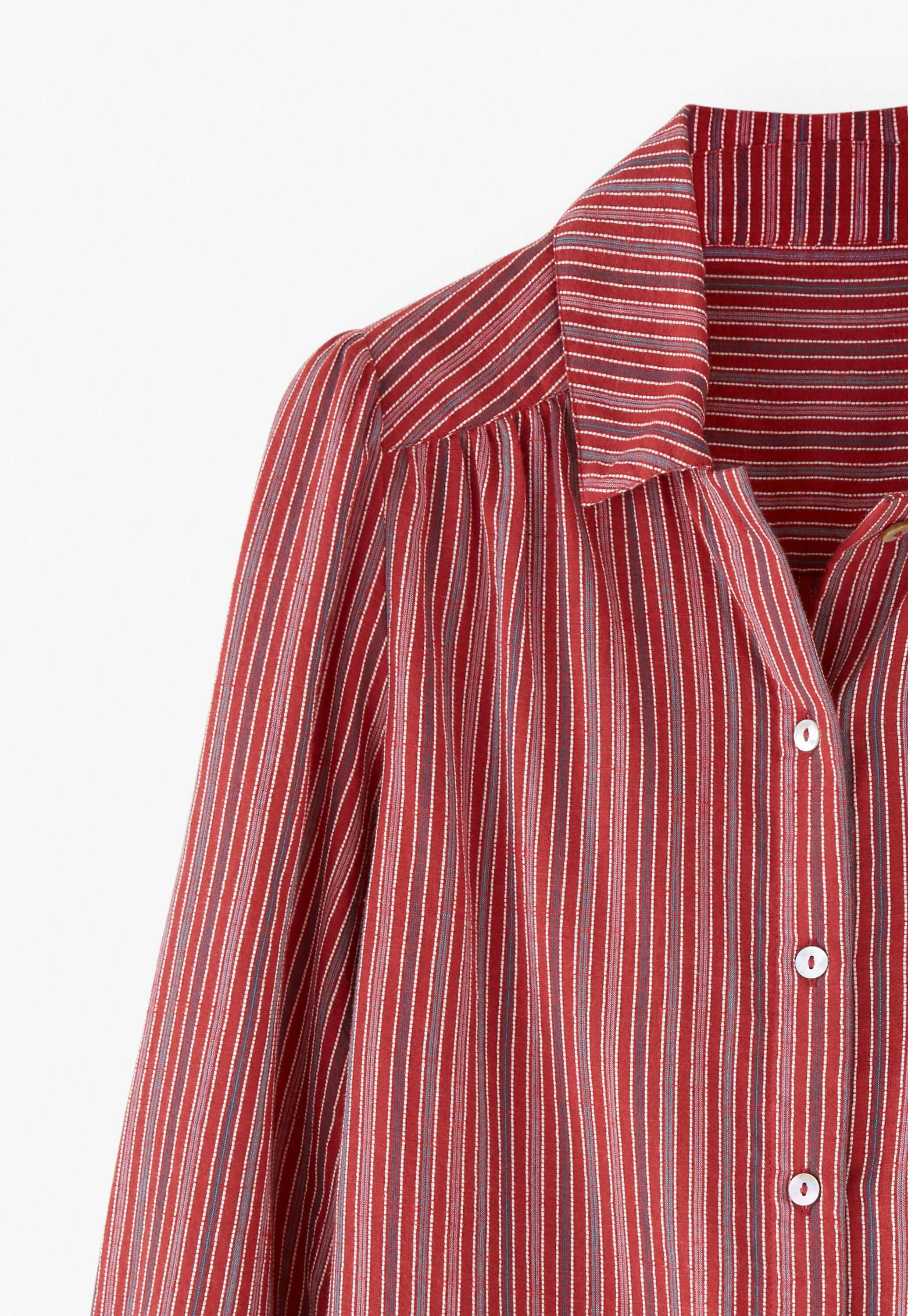 Gestreifte Bluse, Rubin, large