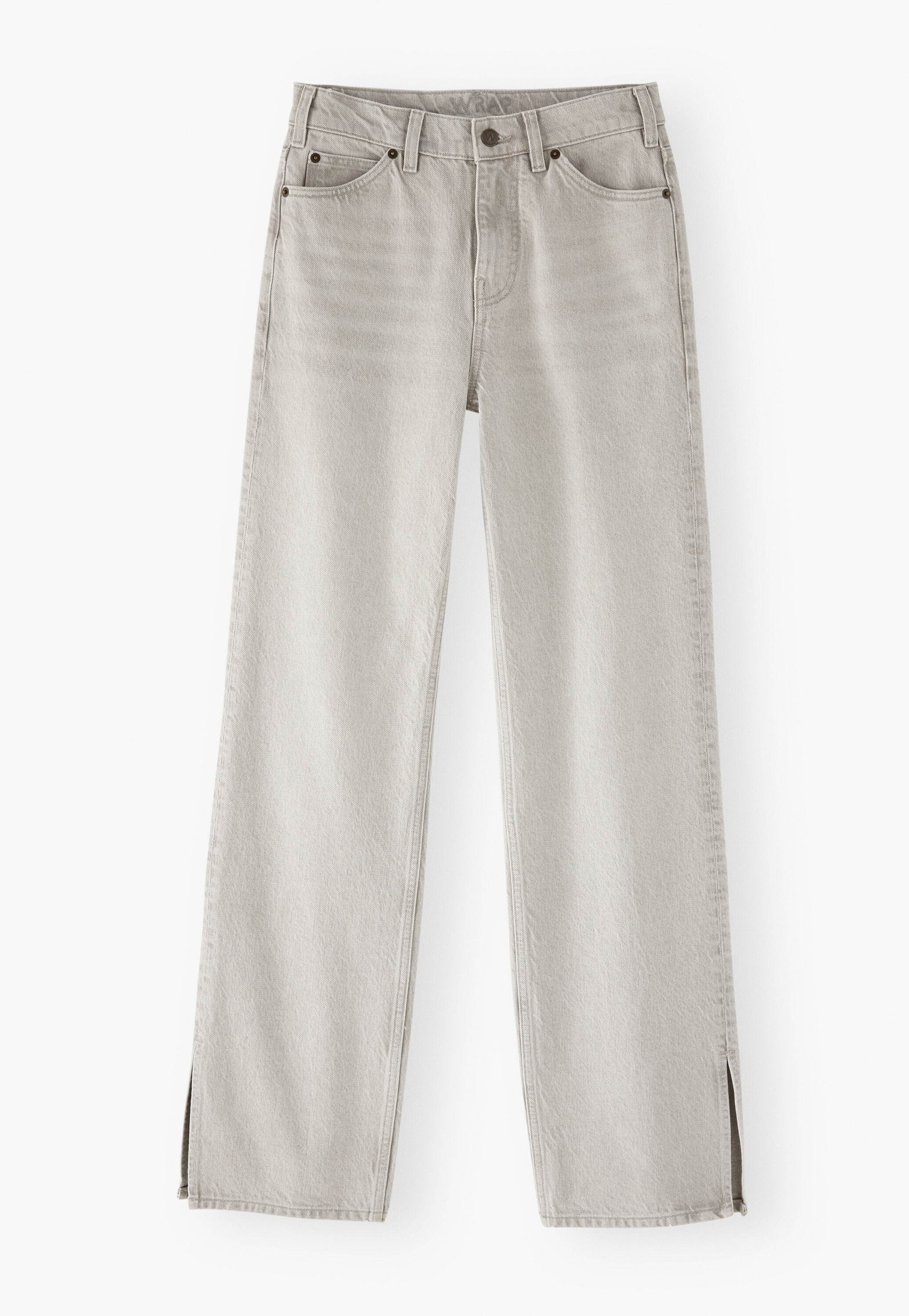 Jeans mit geteiltem Saum, Hellgrau, large
