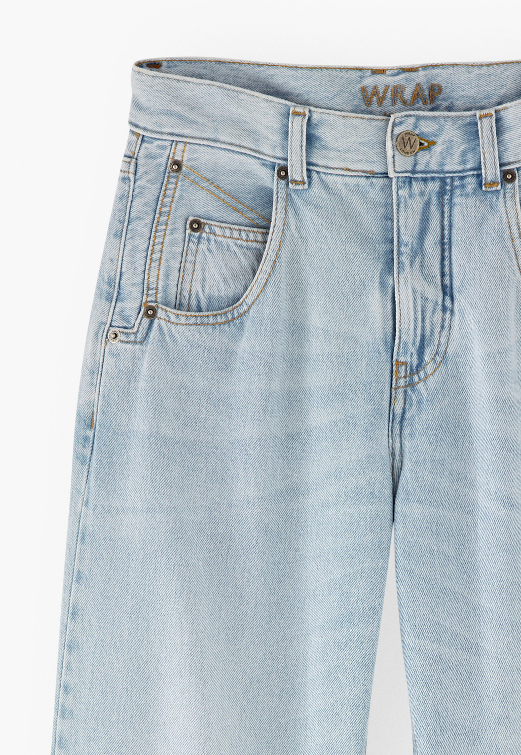 Jeans mit geradem Bein, Blasse Waschung, large