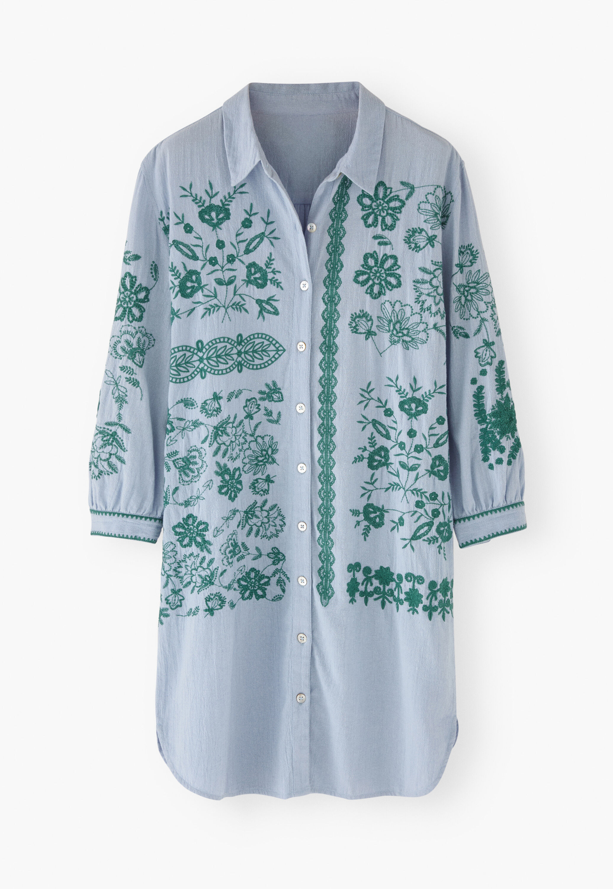 Kleid mit platzierter Stickerei