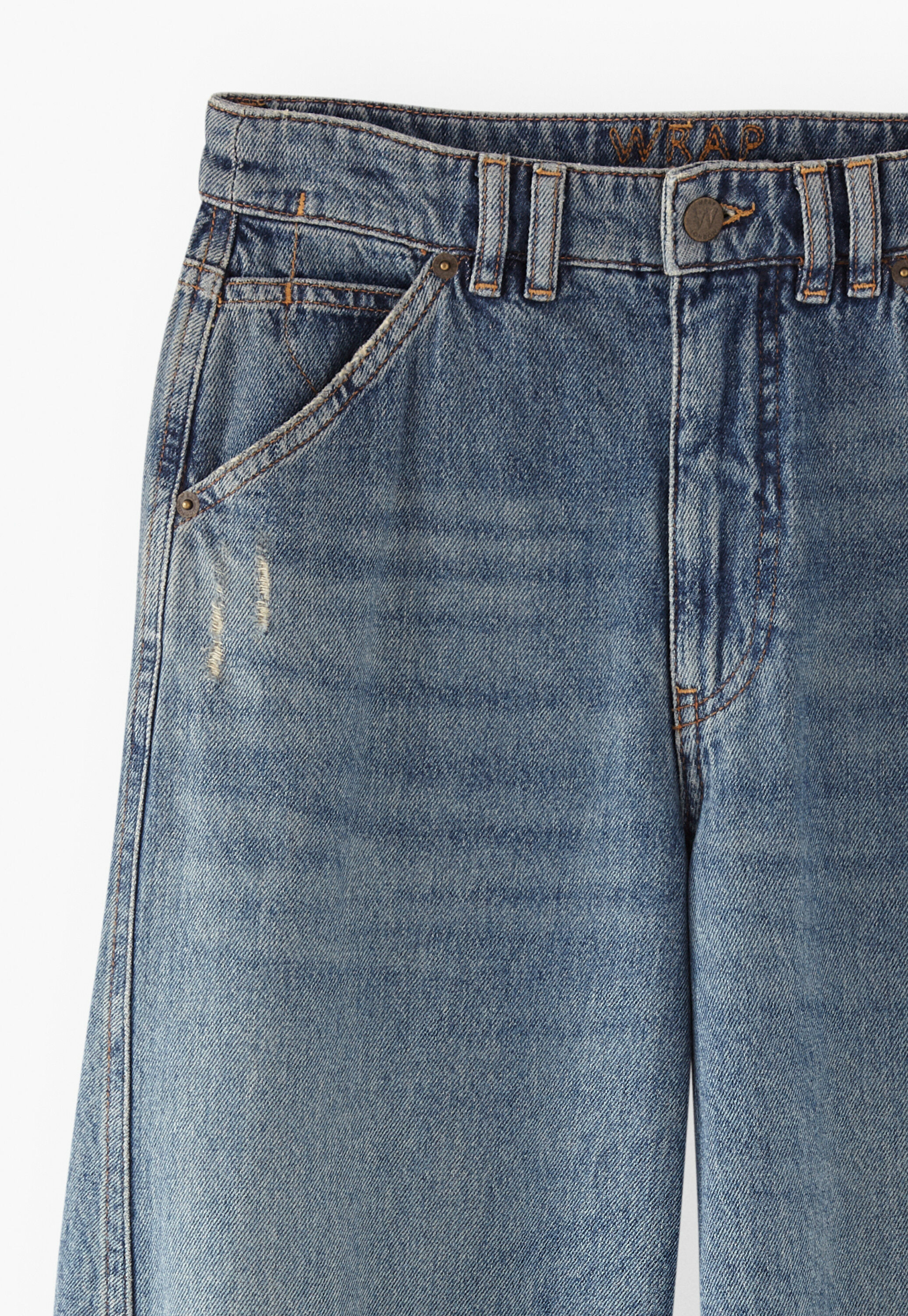 Jeans mit Nahtdetails, Mittlere Waschung, large