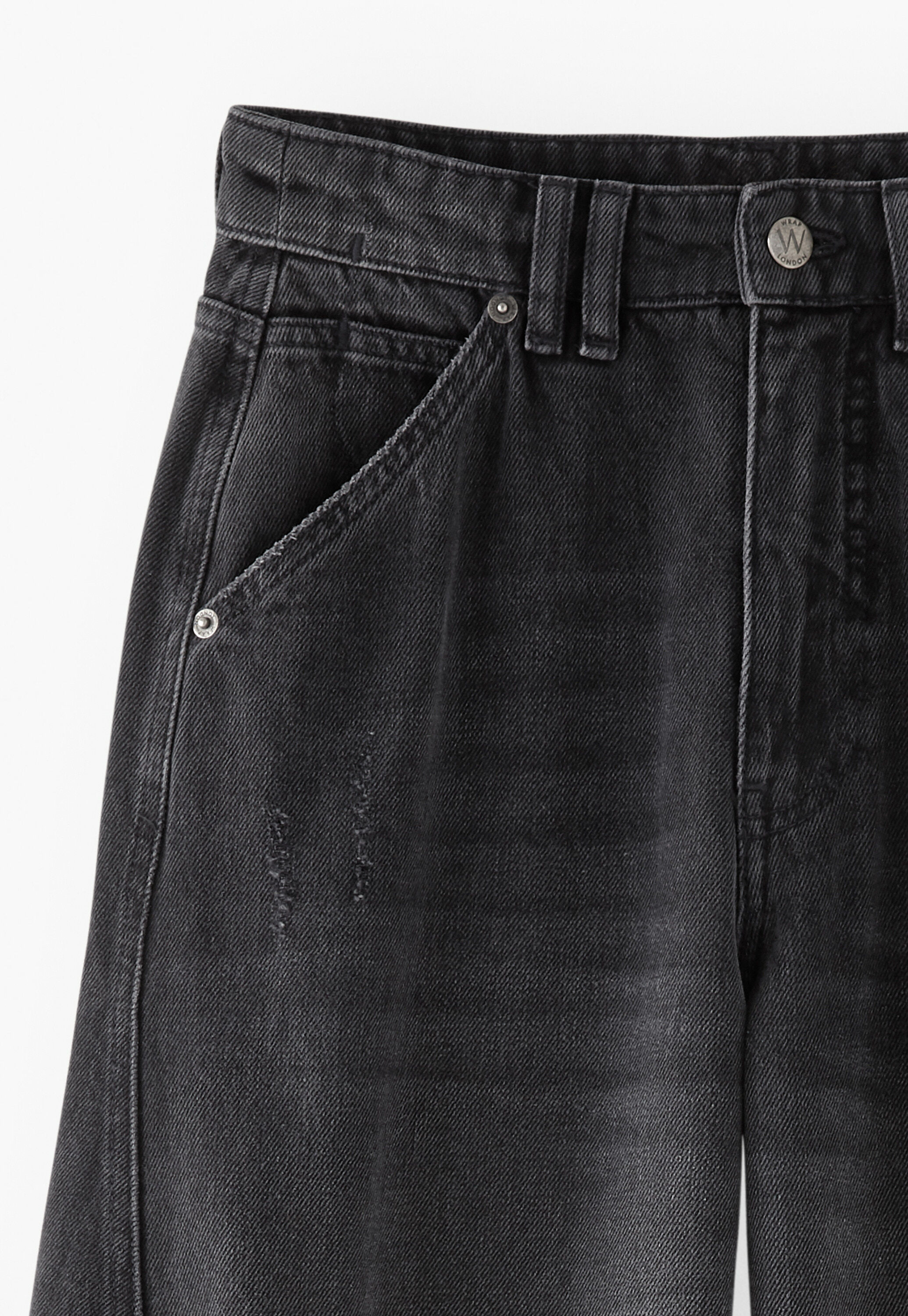 Jeans mit Nahtdetails, Schwarz, large
