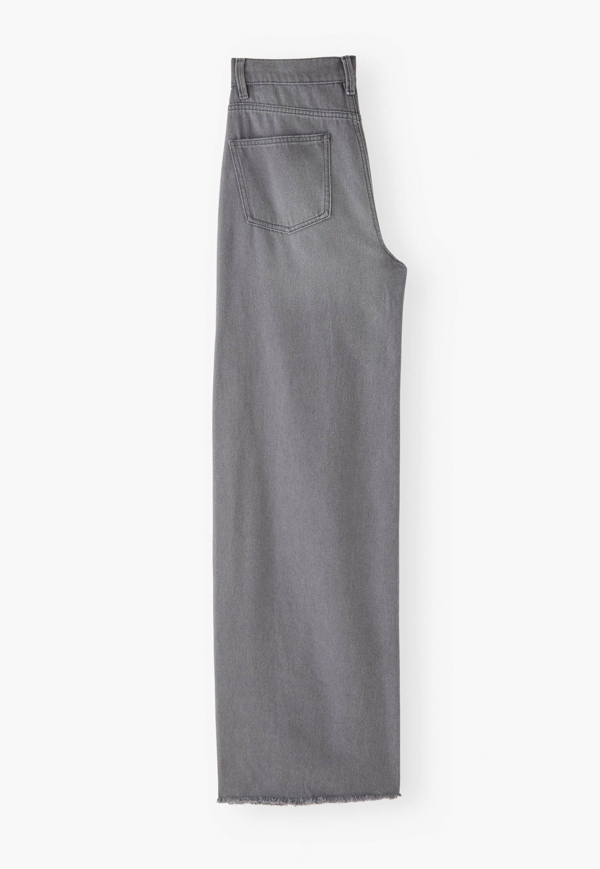 Mittelhoch taillierte Jeans mit weitem Bein, Dunkles Grau, large