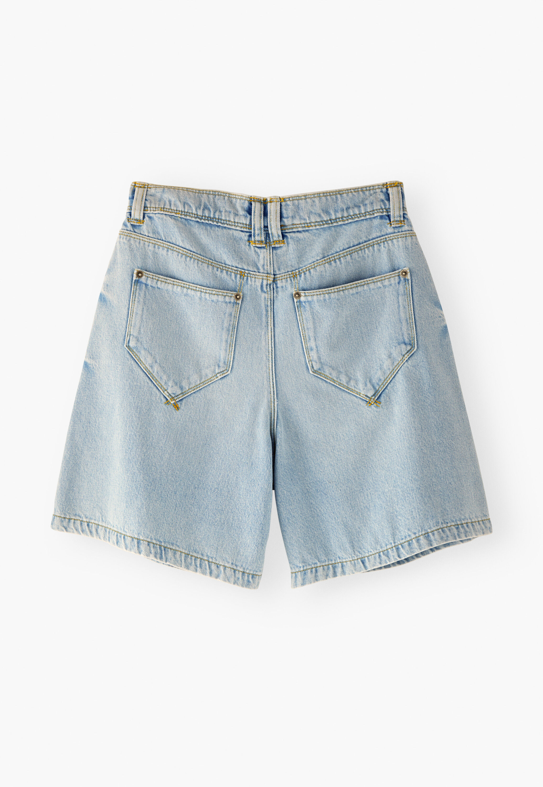 Denim-Shorts, Blasse Waschung, large