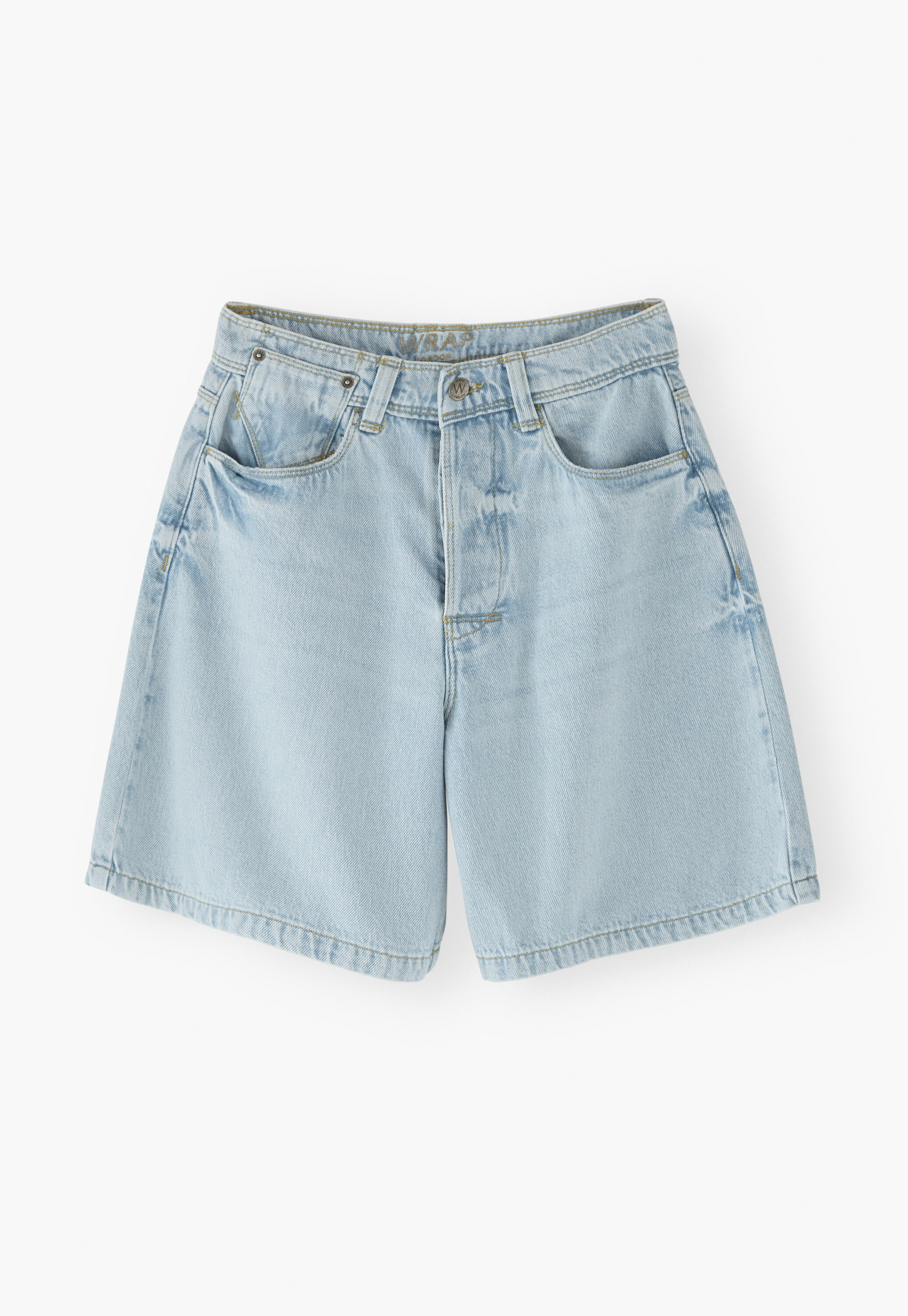 Denim-Shorts, Blasse Waschung, large