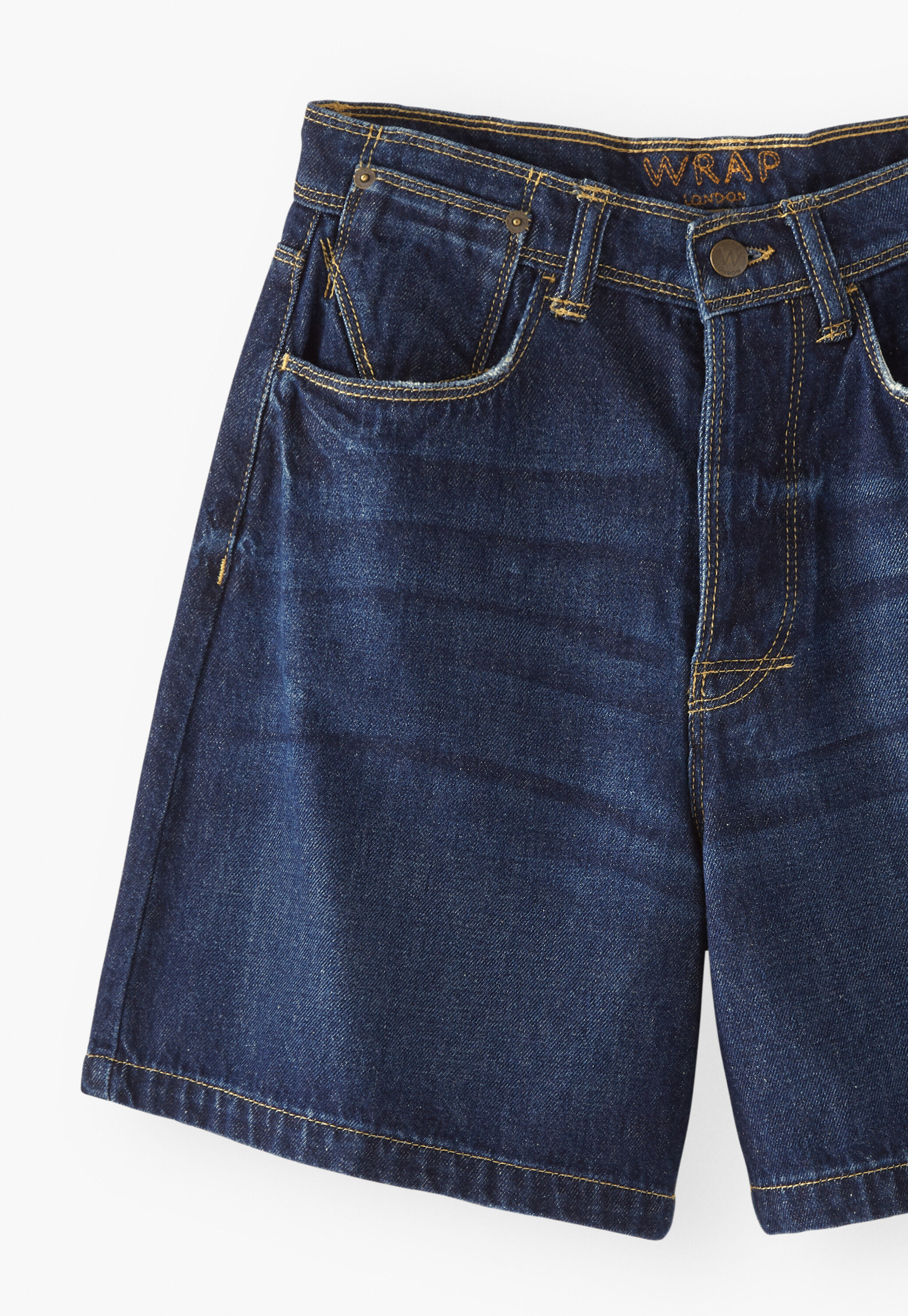 Denim-Shorts, Dunkle Waschung, large