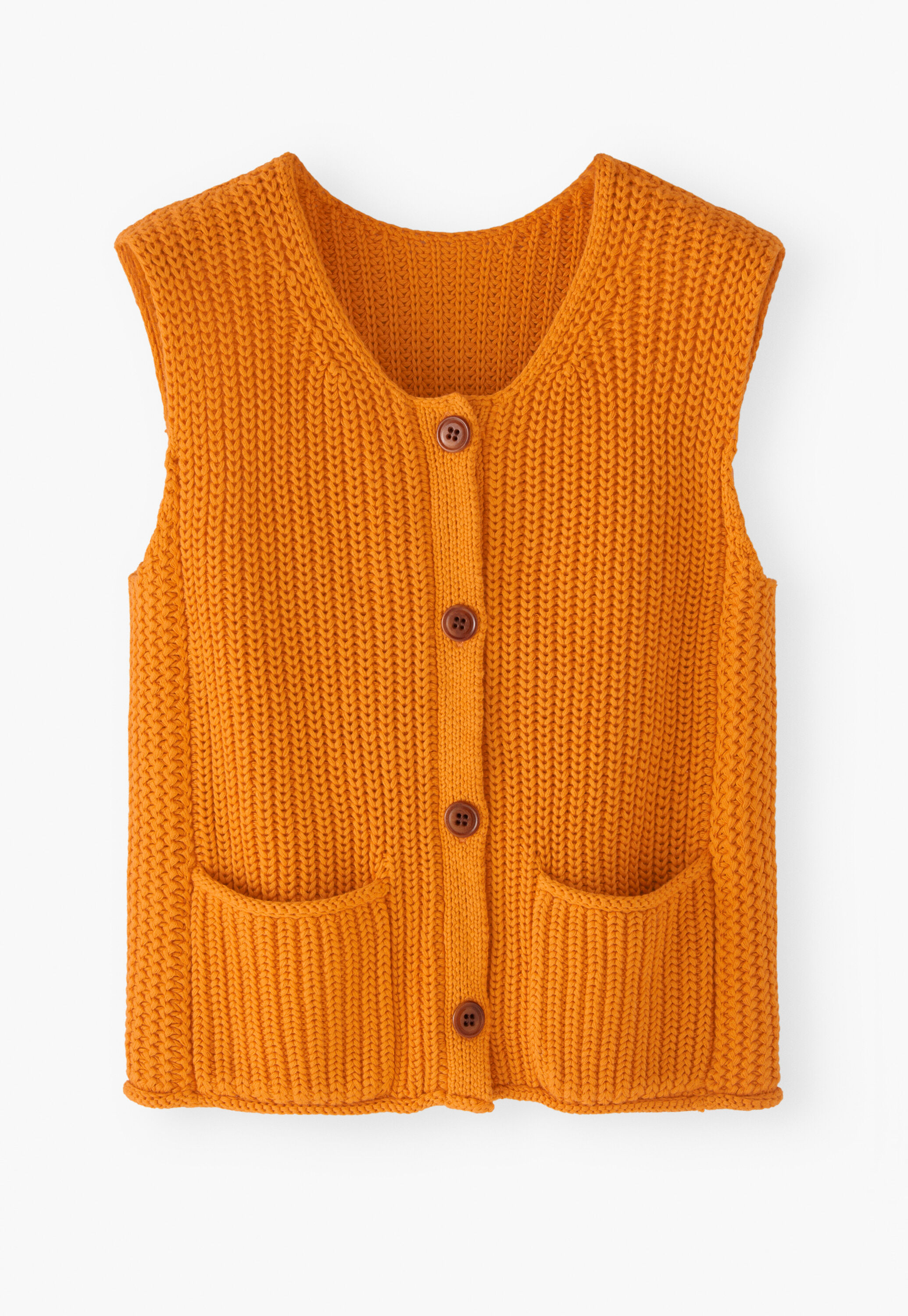 &Auml;rmelloser Cardigan, Safran, large