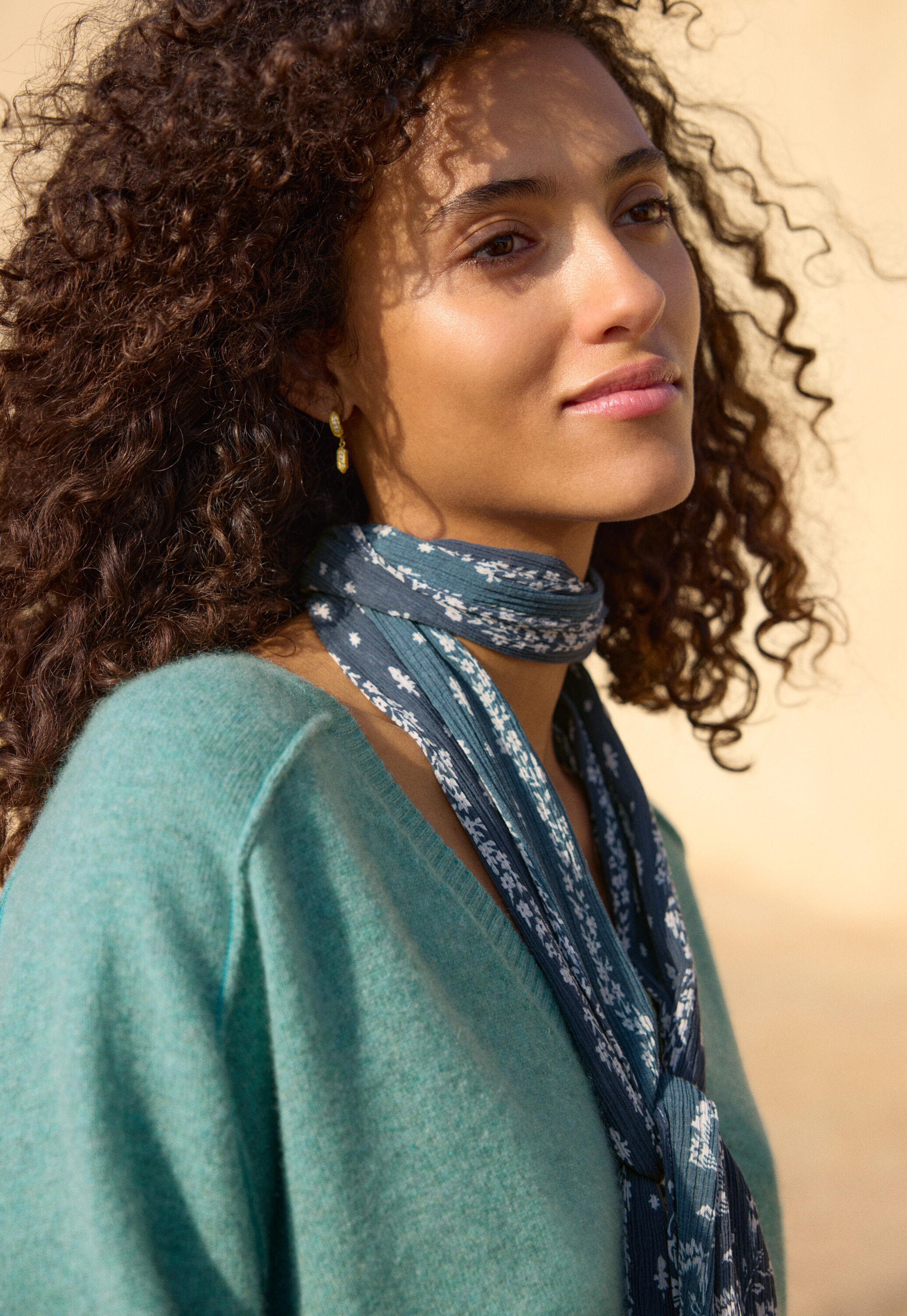 Pullover mit V-Ausschnitt, Aquamarin/Meerschaum, large