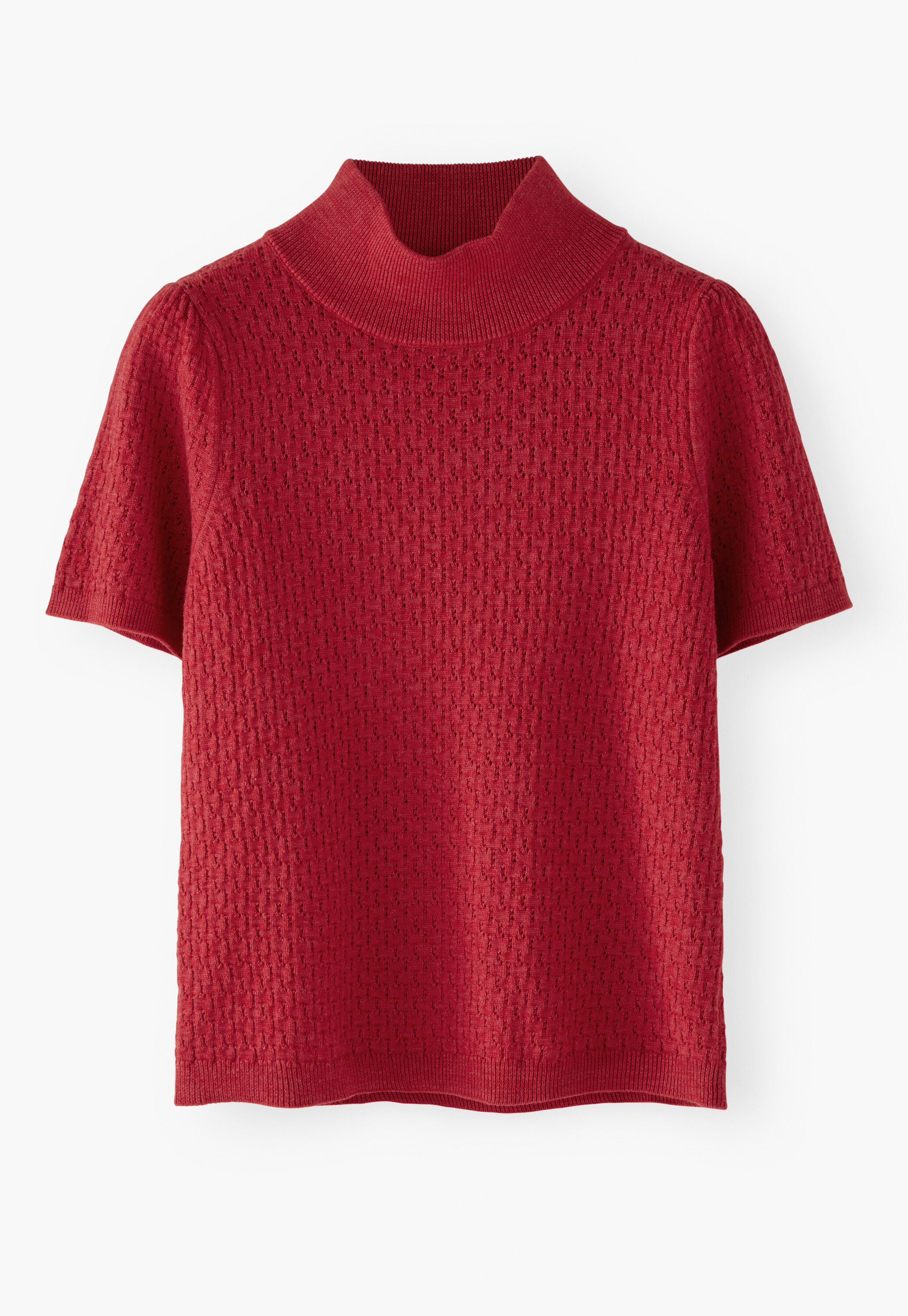 Pointelle-Pullover, Scharlachrot, large