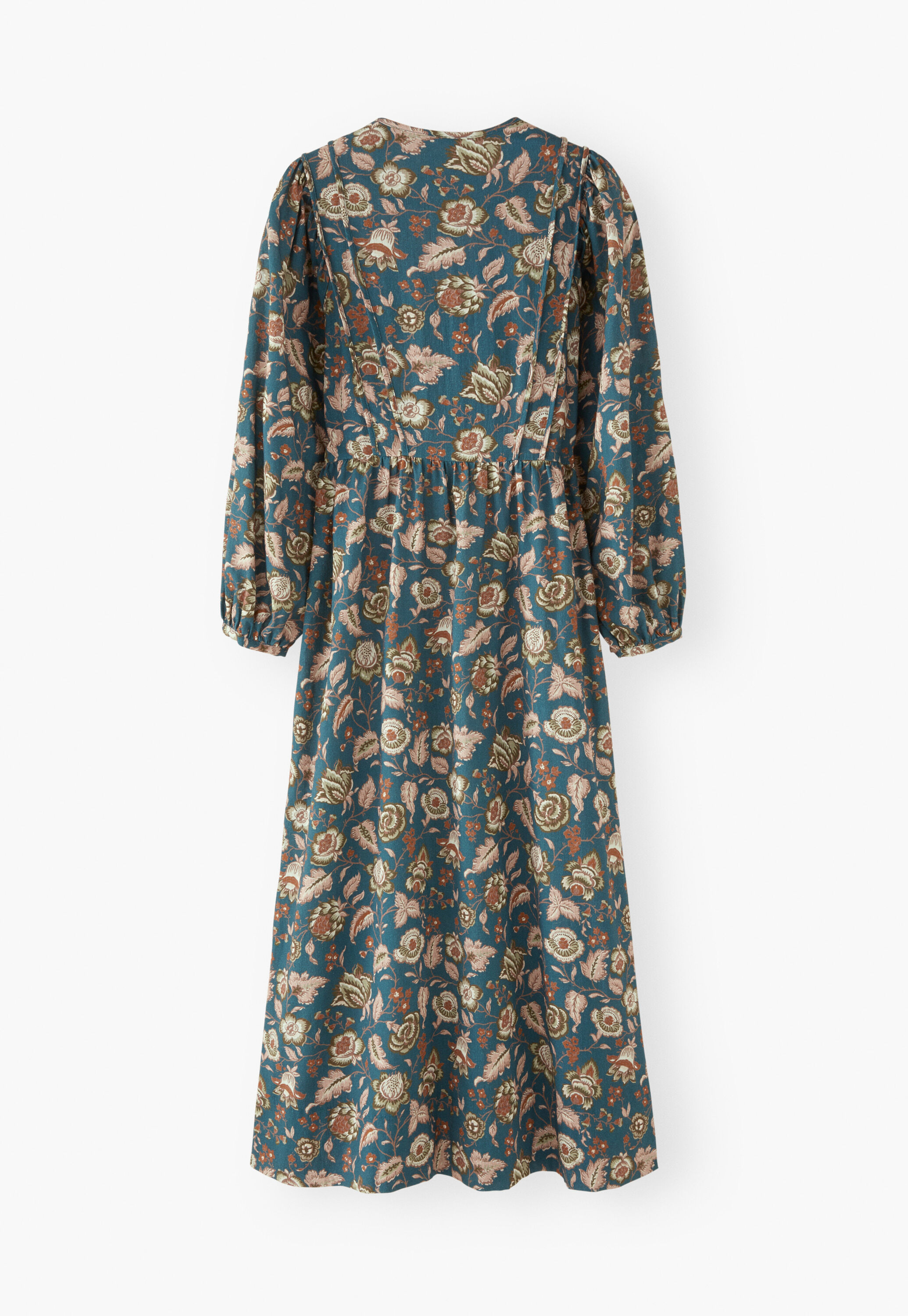 Print-Kleid, Petrol/Rost, large