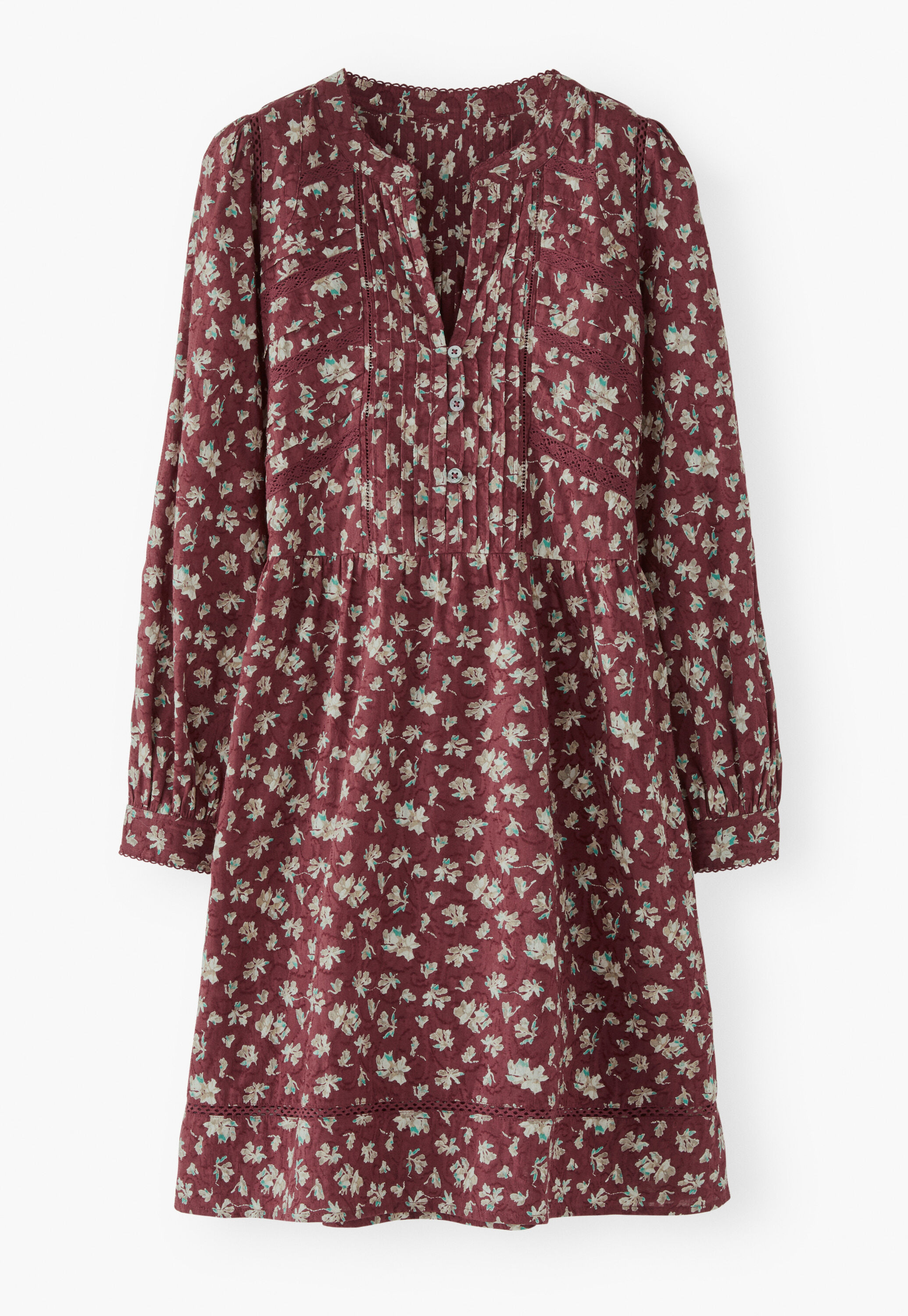 Kurzes Kleid mit Print, Wein, large