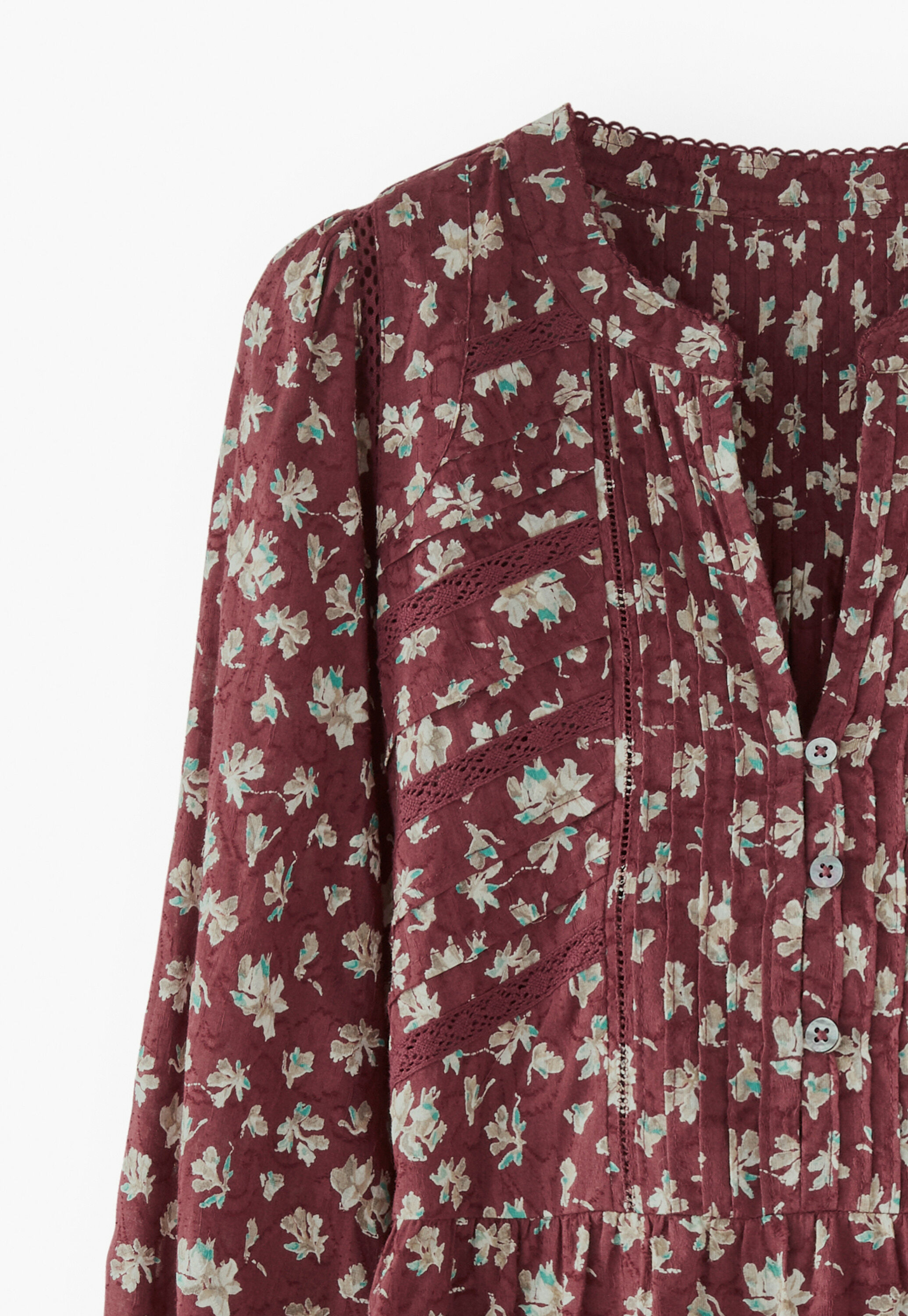 Kurzes Kleid mit Print, Wein, large