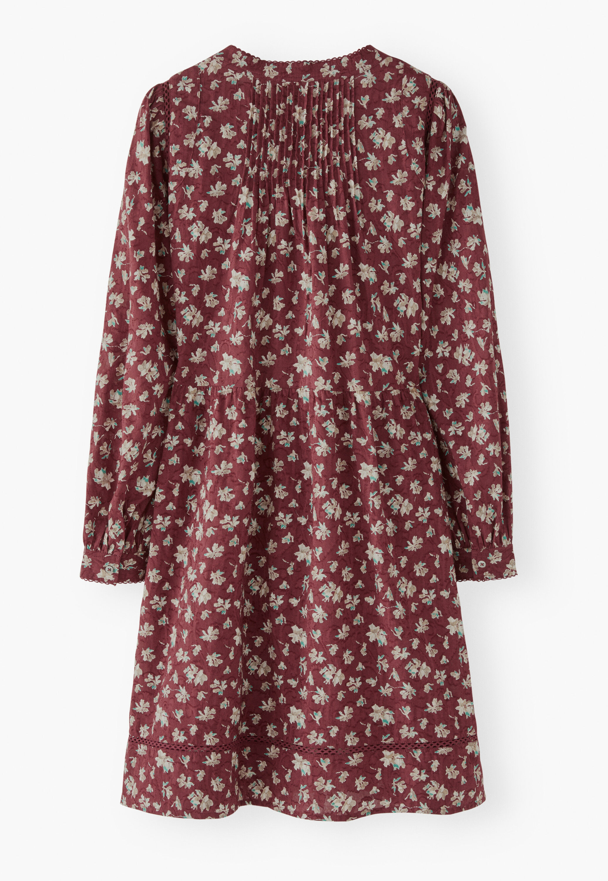 Kurzes Kleid mit Print, Wein, large