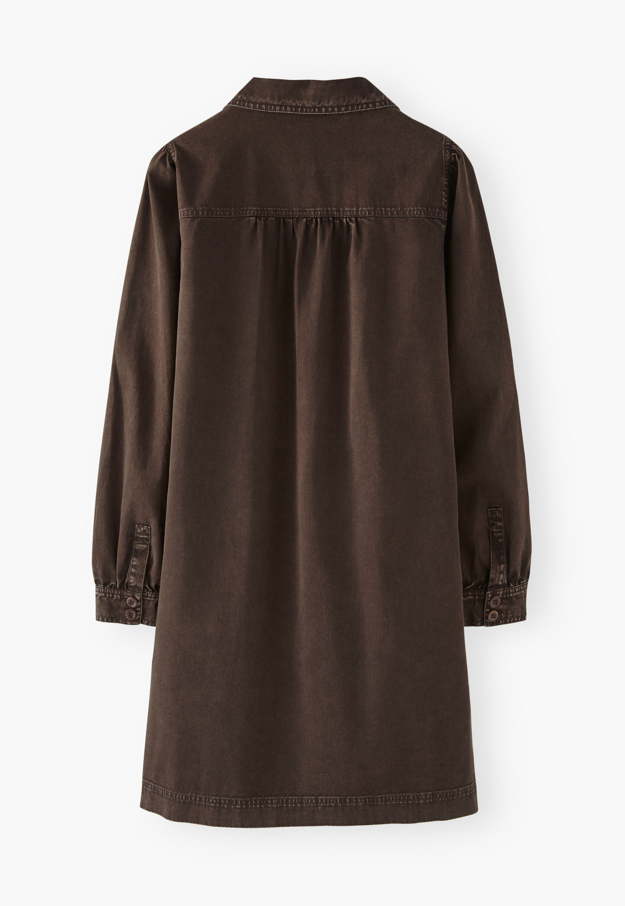 St&uuml;ckgef&auml;rbtes Kleid, Dunkle Schokolade, large
