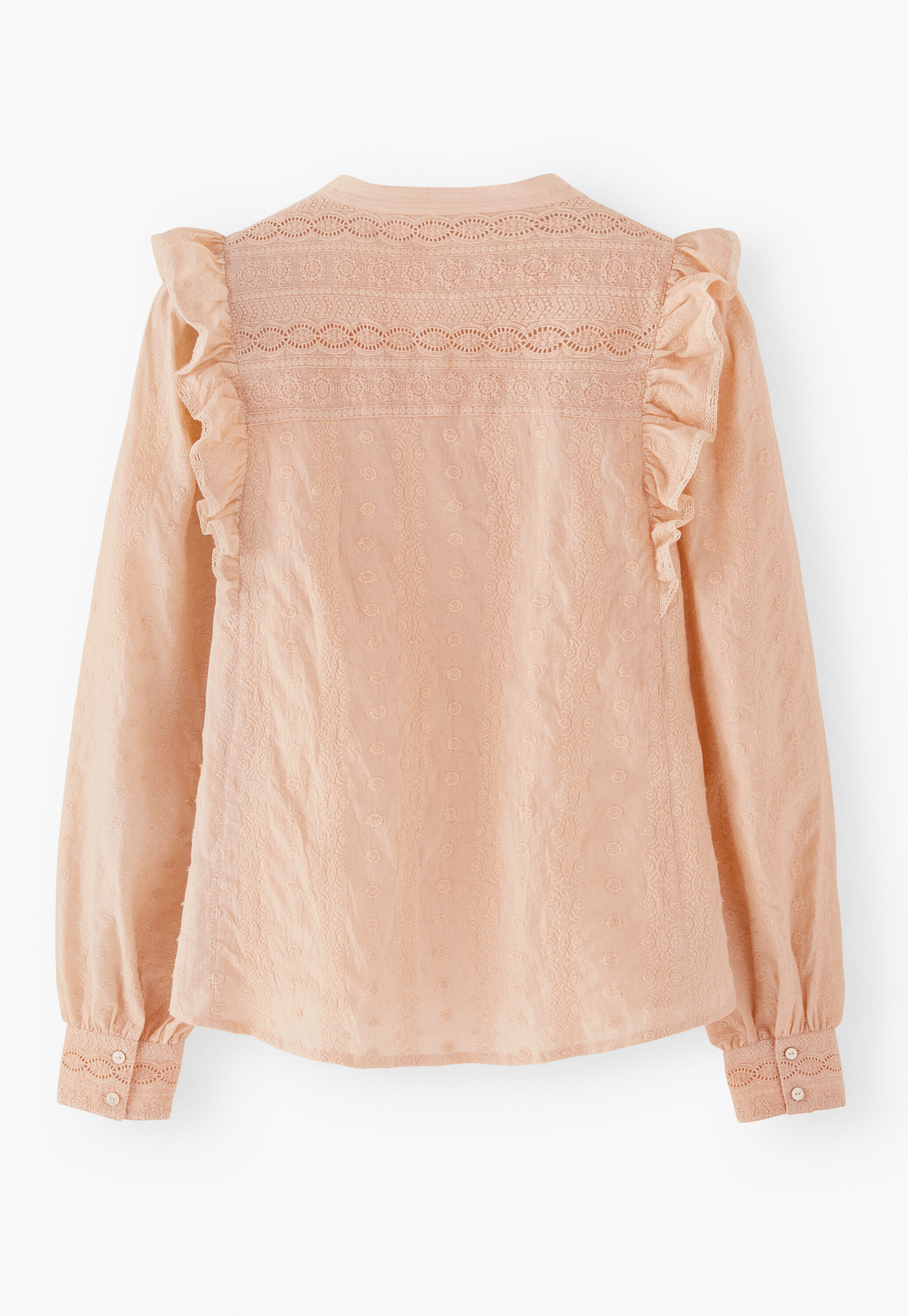Broderie-Bluse, Rosa Bl&uuml;ten, large
