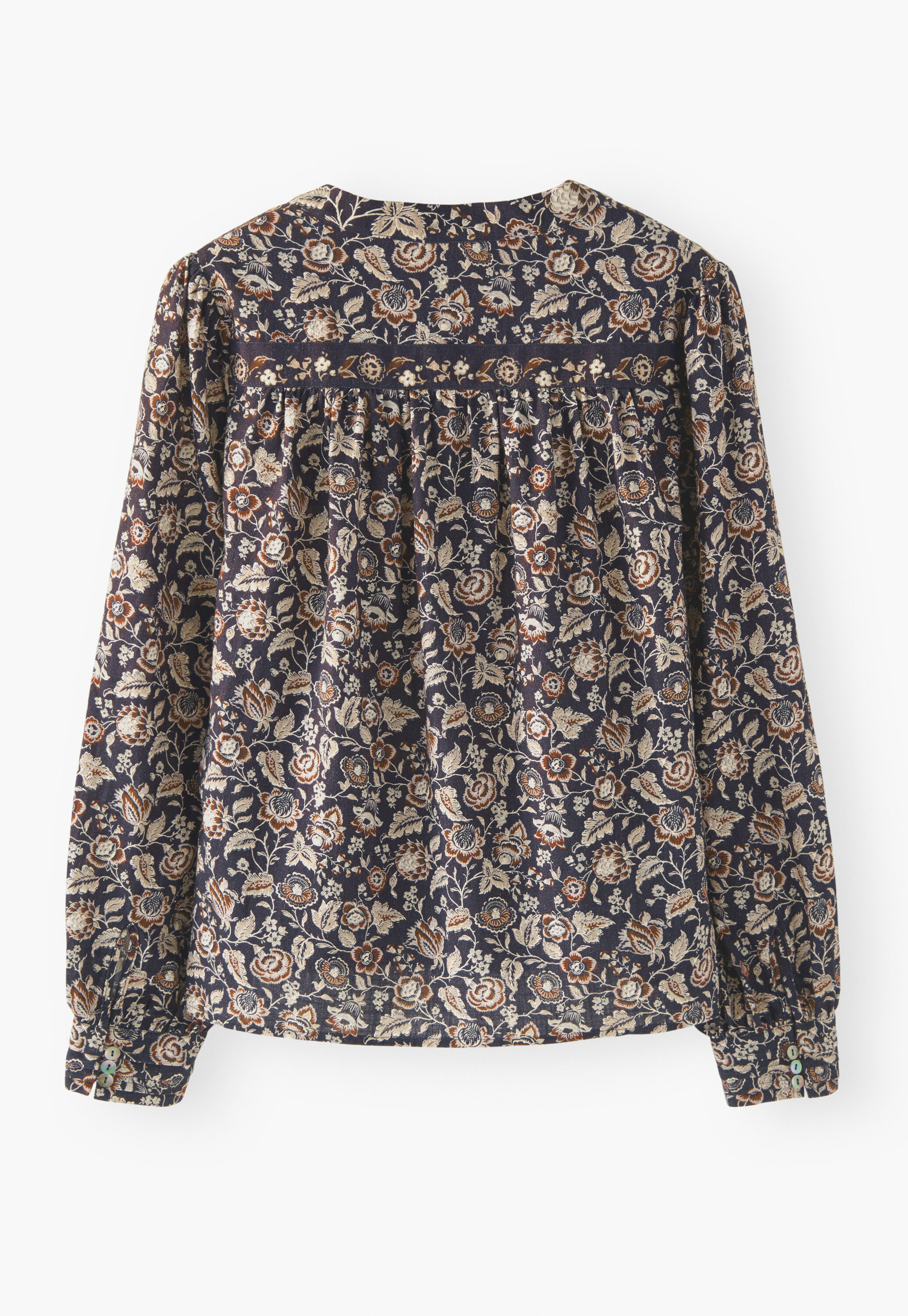 Bedruckte Bluse, Kohlschwarz/Mint, large