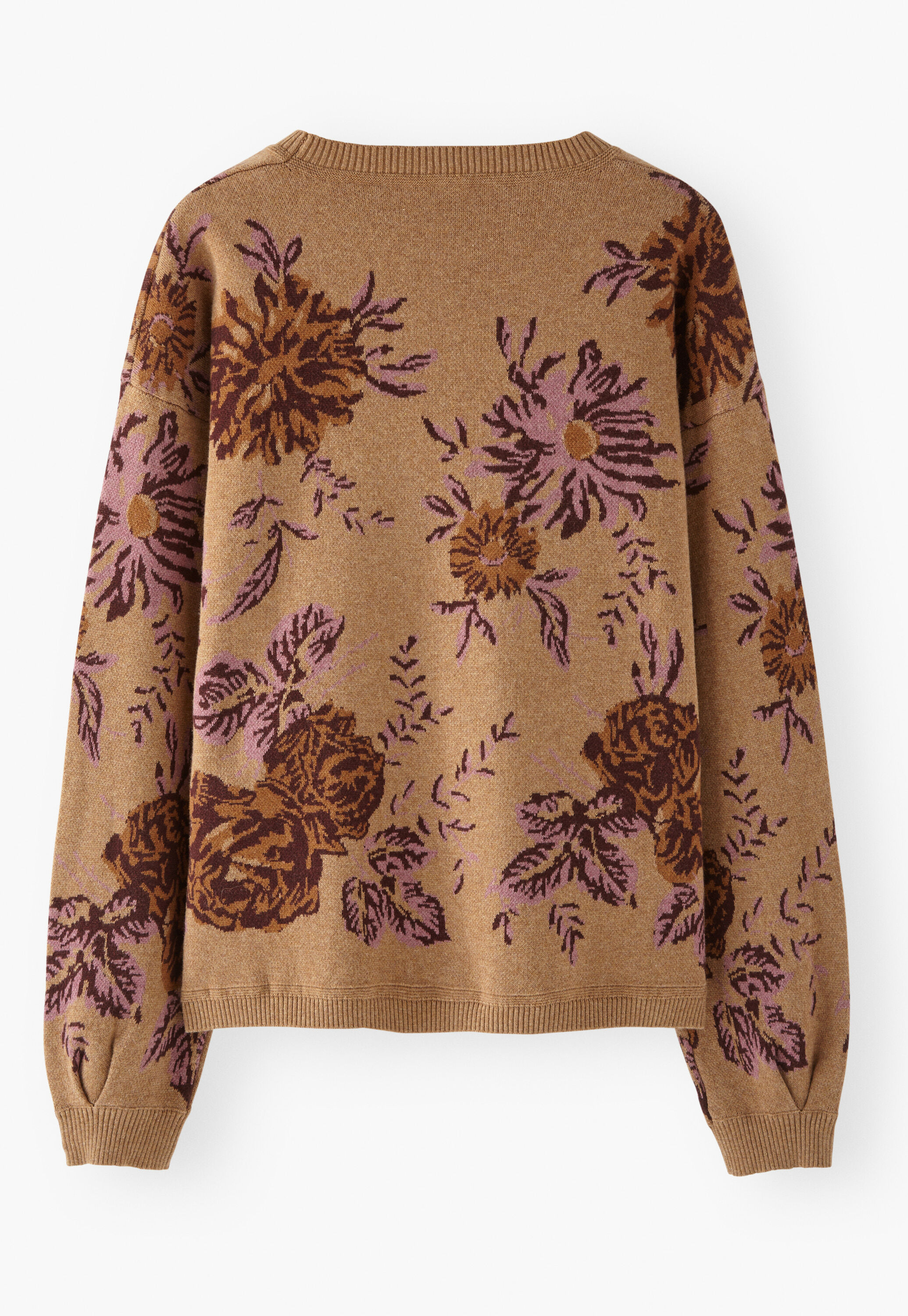 Jacquard-Pullover, Karamell/Orchidee, large