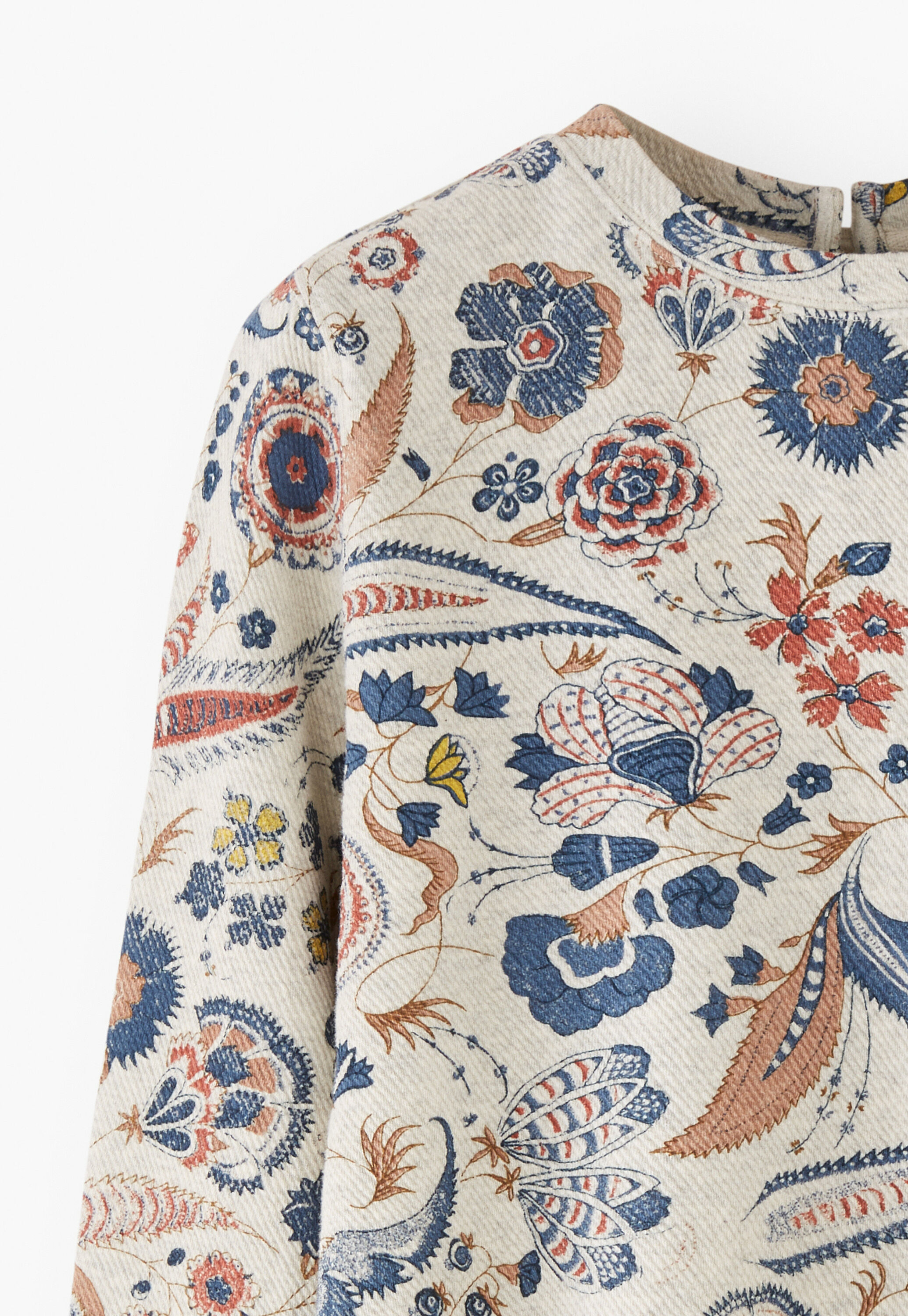 Bedrucktes Jersey-Sweatshirt, Perle/Denim, large