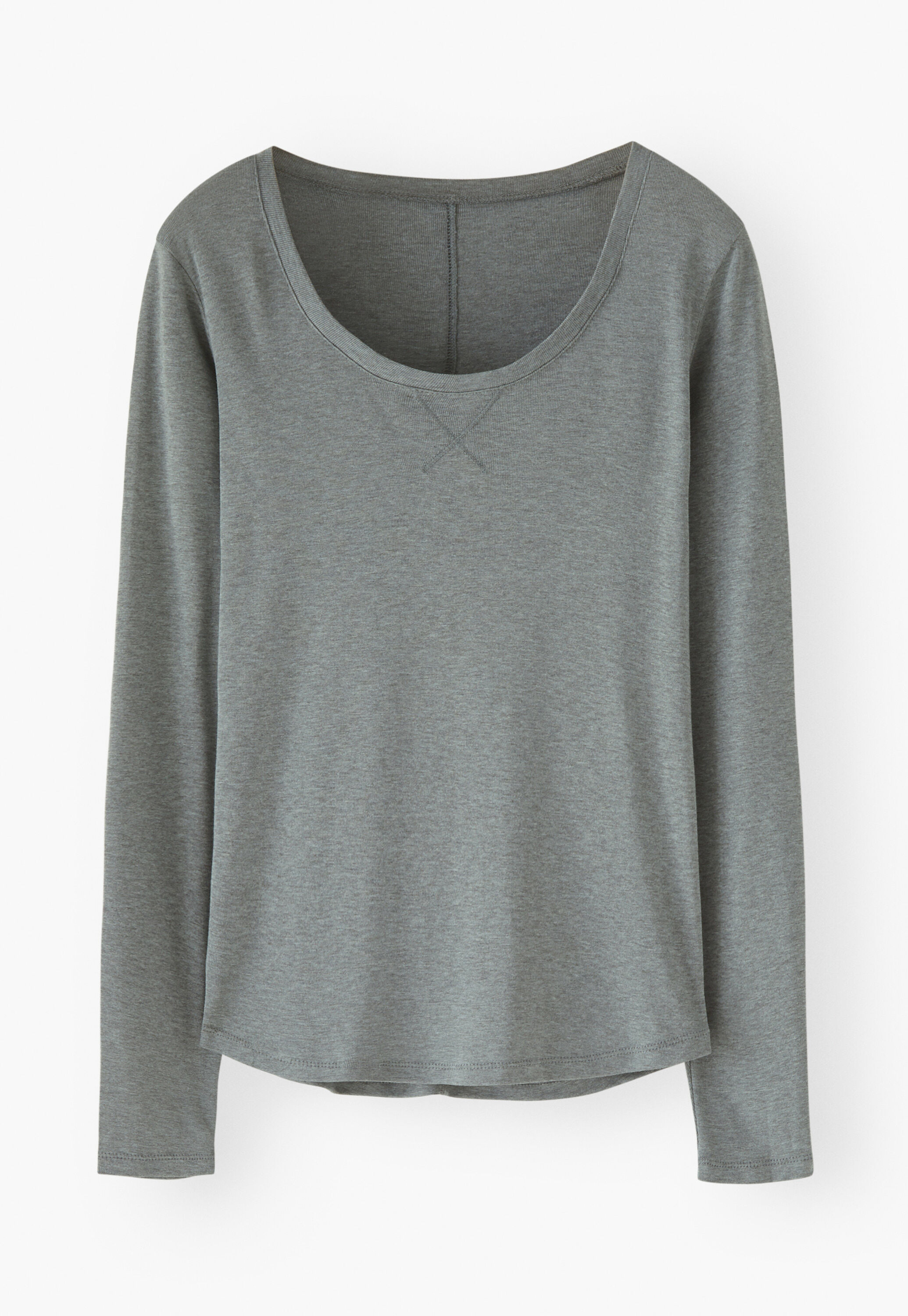 Top mit U-Ausschnitt, Aquagrau, large