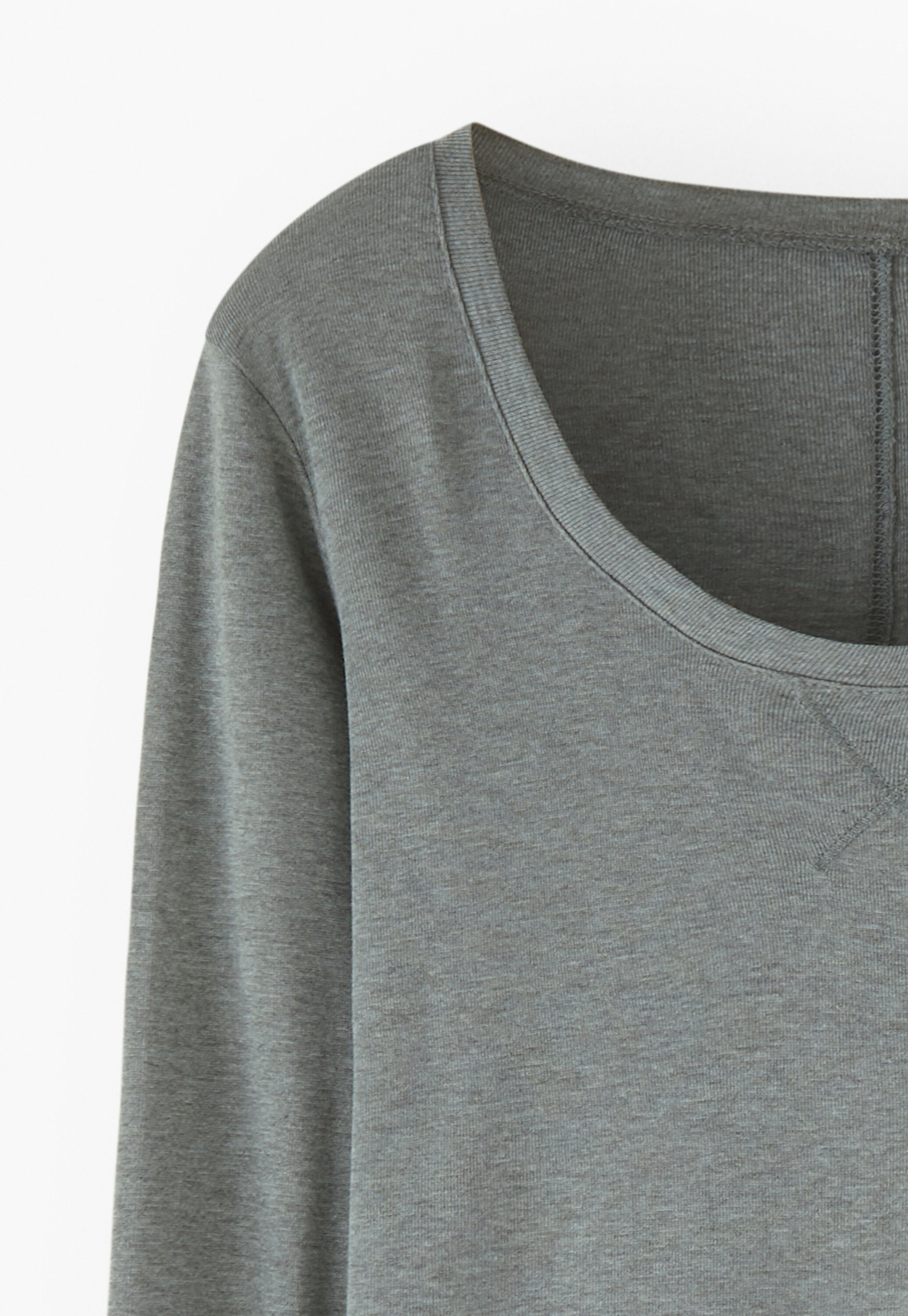 Top mit U-Ausschnitt, Aquagrau, large