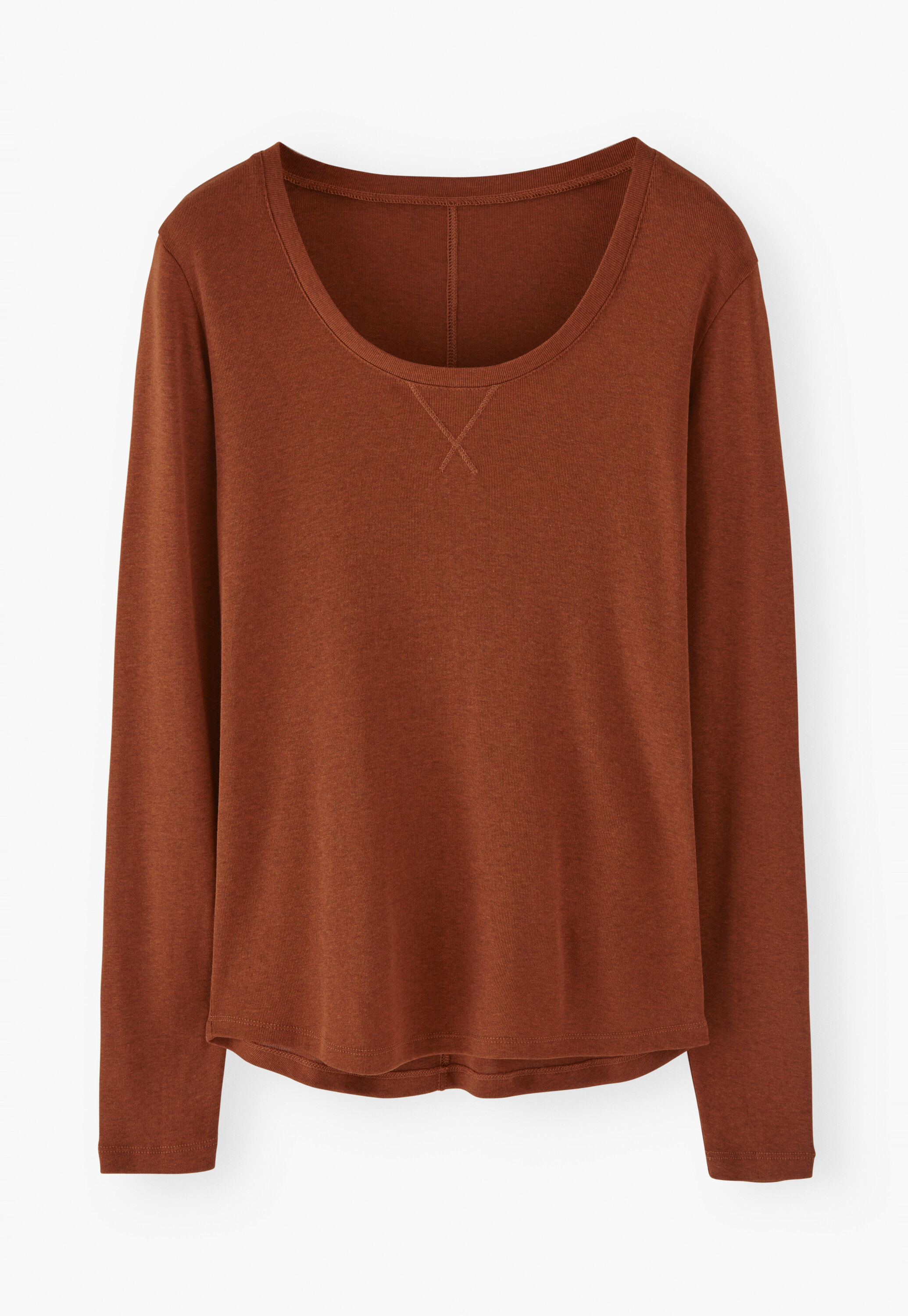 Top mit U-Ausschnitt, Rostorange, large