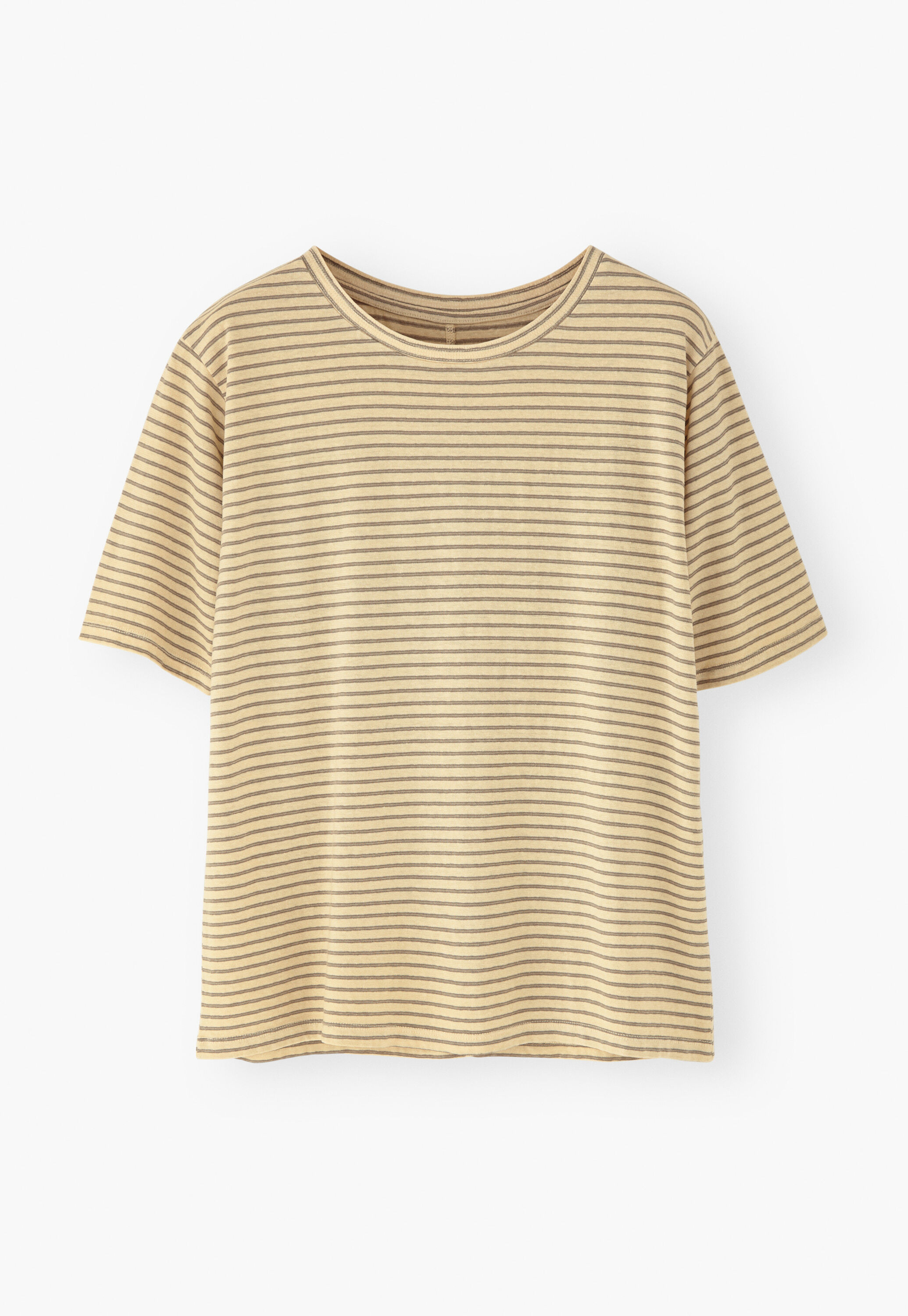 Gestreiftes T-Shirt, Warmes Steingrau, large