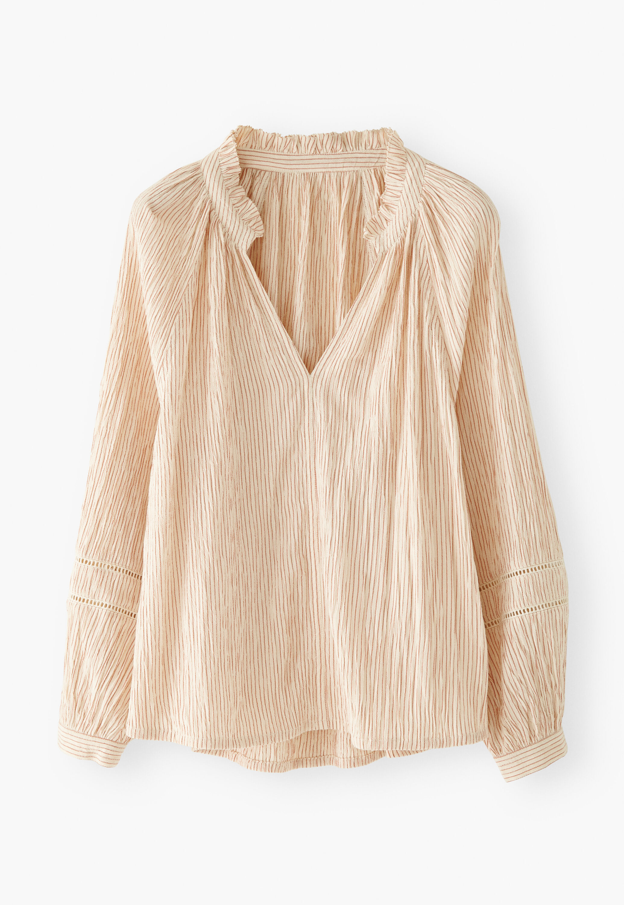 Bluse mit ger&uuml;schtem Ausschnitt