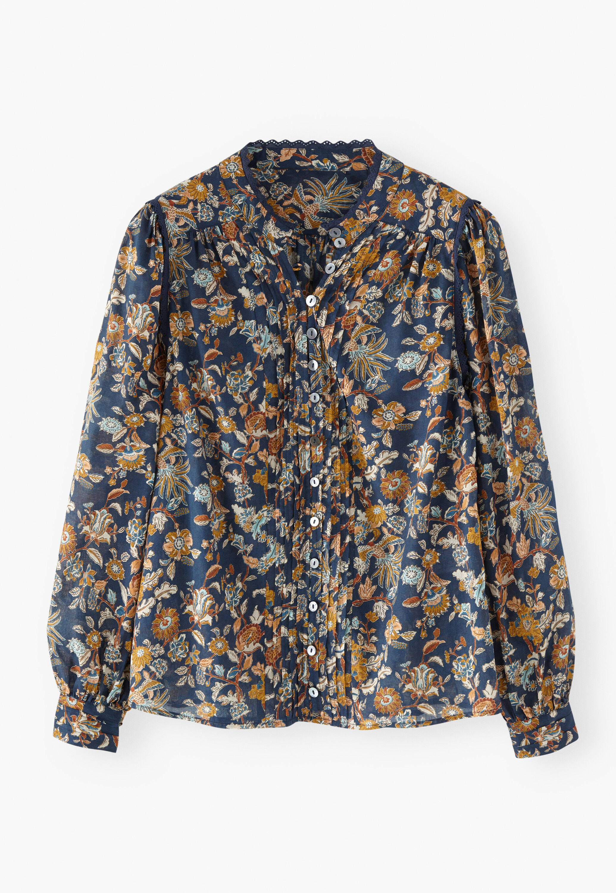 Bedruckte Bluse mit Faltendetails