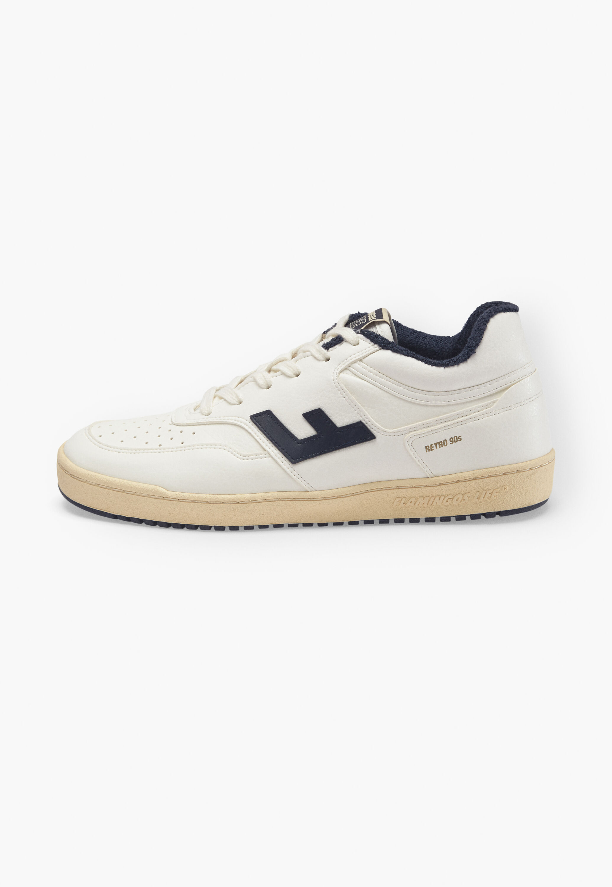Schn&uuml;r-Sneaker, Wei&szlig;/Vanille/Navyblau, large