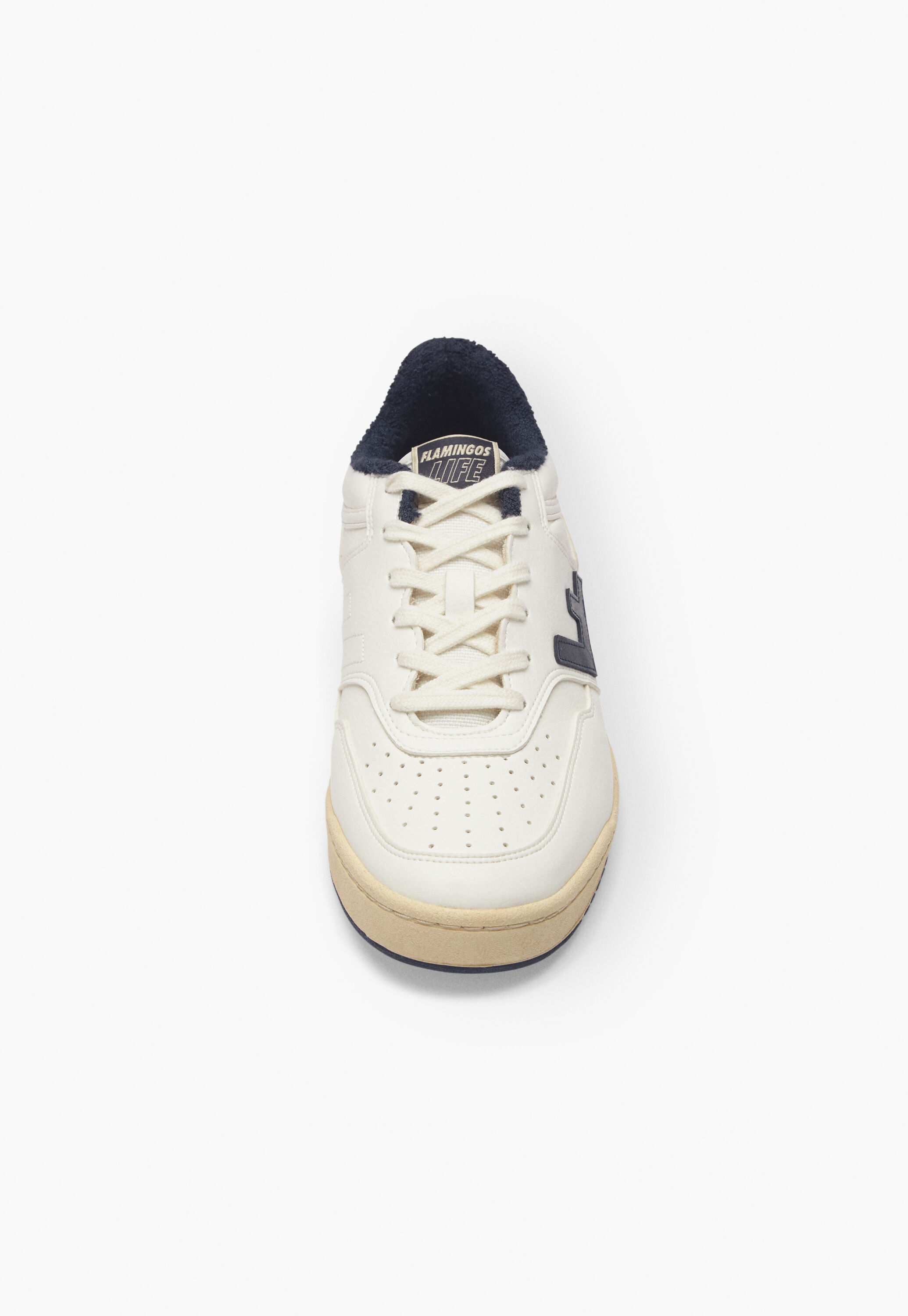 Schn&uuml;r-Sneaker, Wei&szlig;/Vanille/Navyblau, large